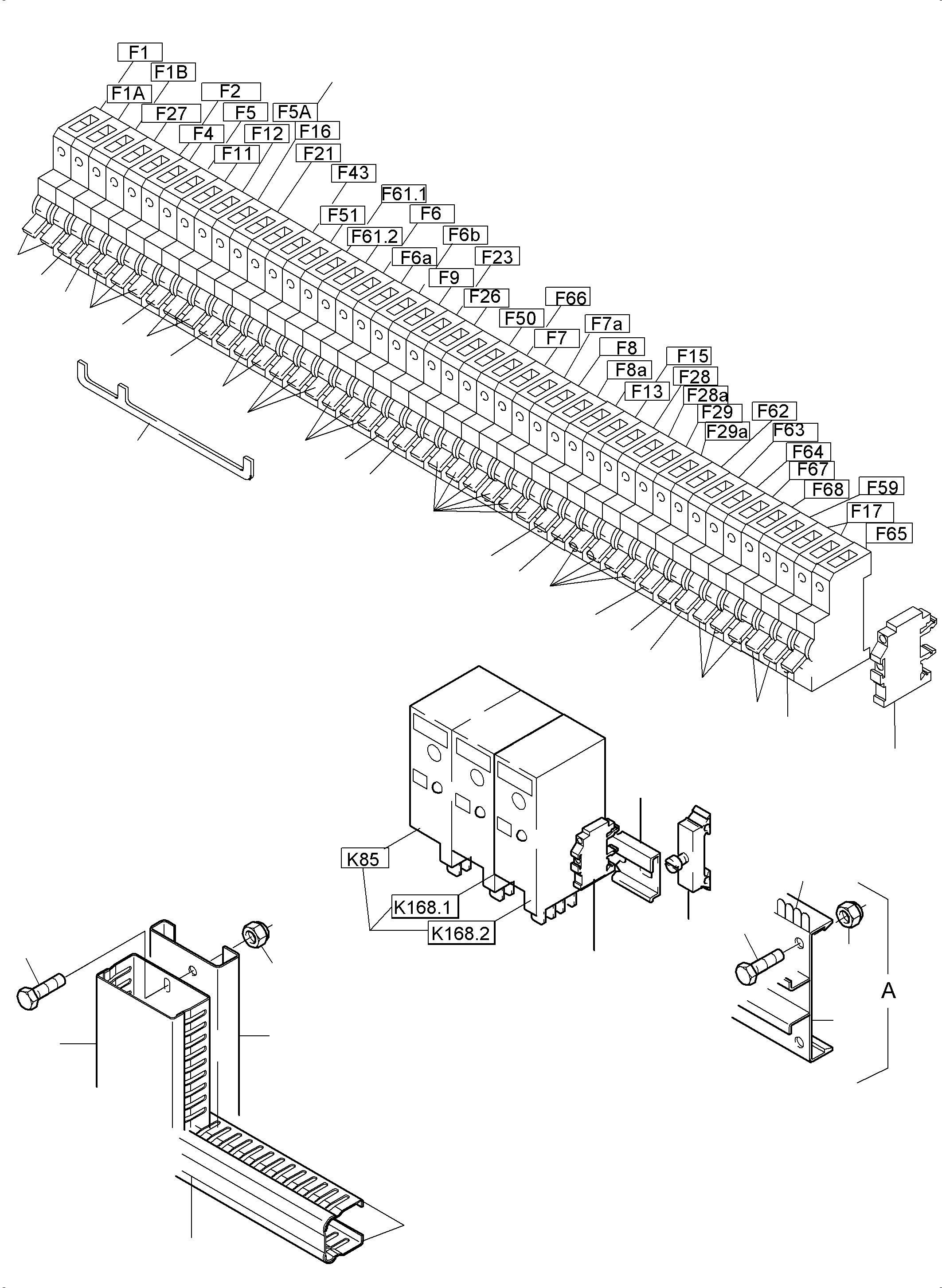 Komatsu parts book diagram for PC5500-6 S/N 15056: SWITCH FRAMING X2 (TEMPERATURE CONDITIONING)