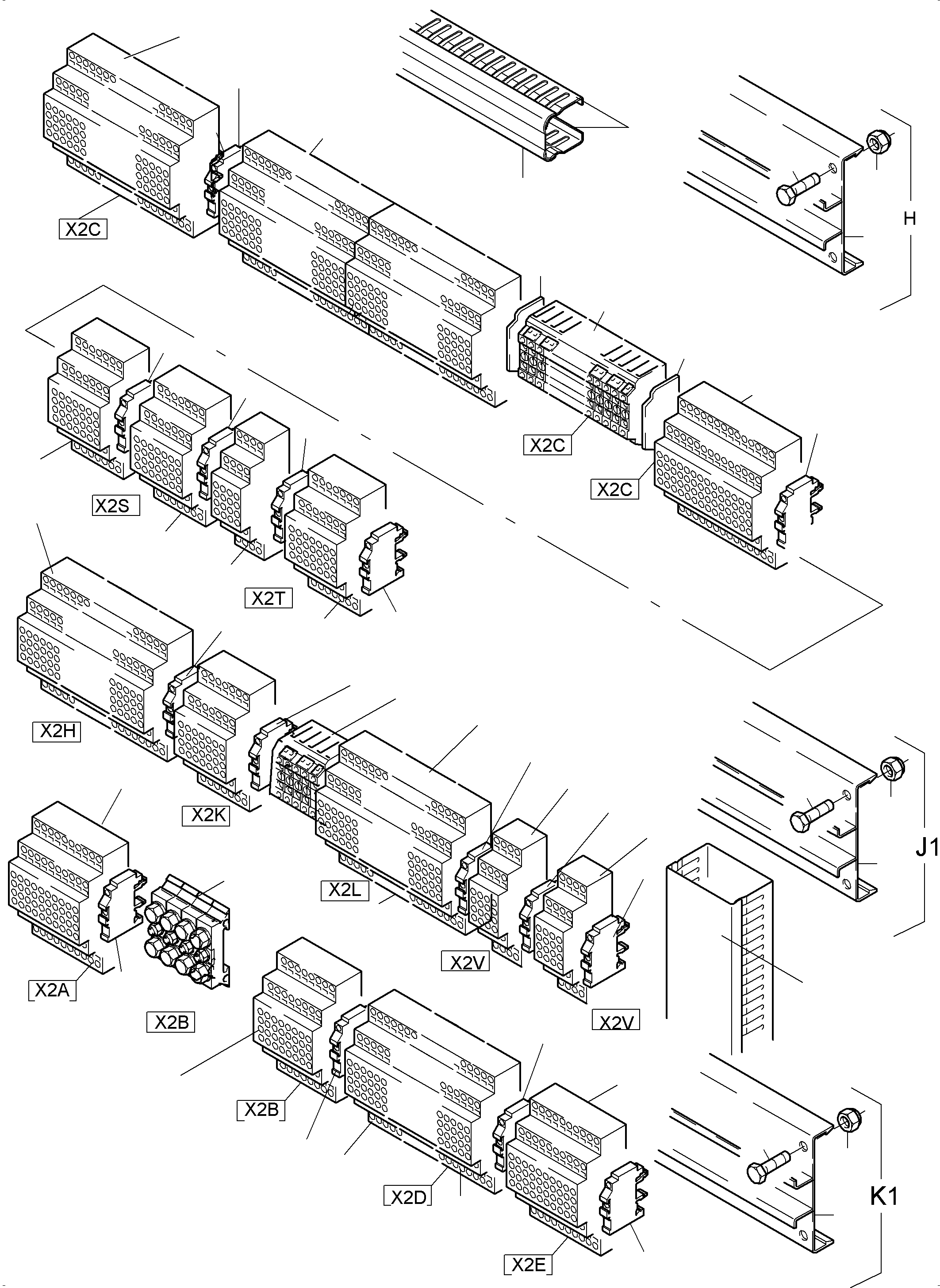 Komatsu parts book diagram for PC5500-6 S/N 15056: SWITCH FRAMING X2 (TEMPERATURE CONDITIONING)