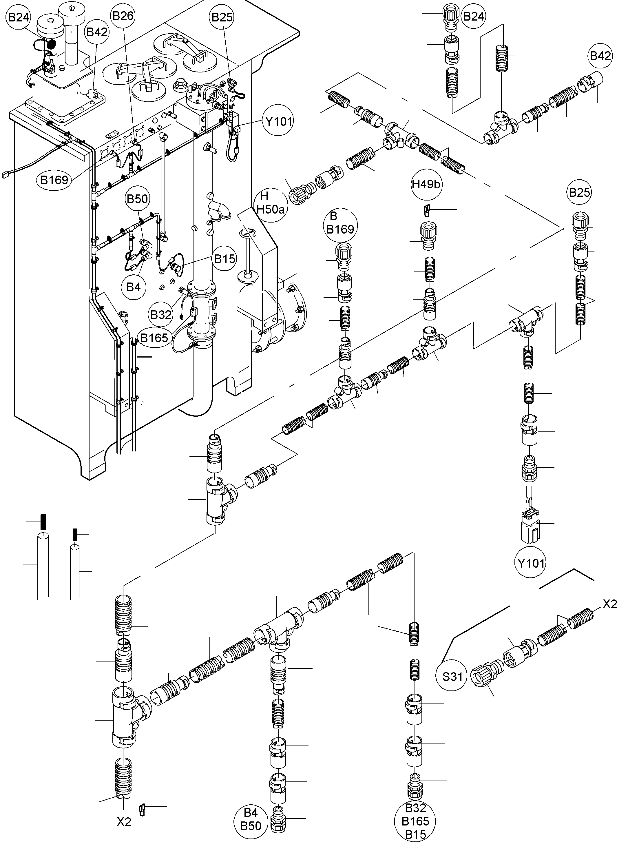 Excavators Mining Komatsu / PC5500-6 S/N 15057(g15057) / Cables - Oil Tank and Switch(515-2144m : 515-2144m)