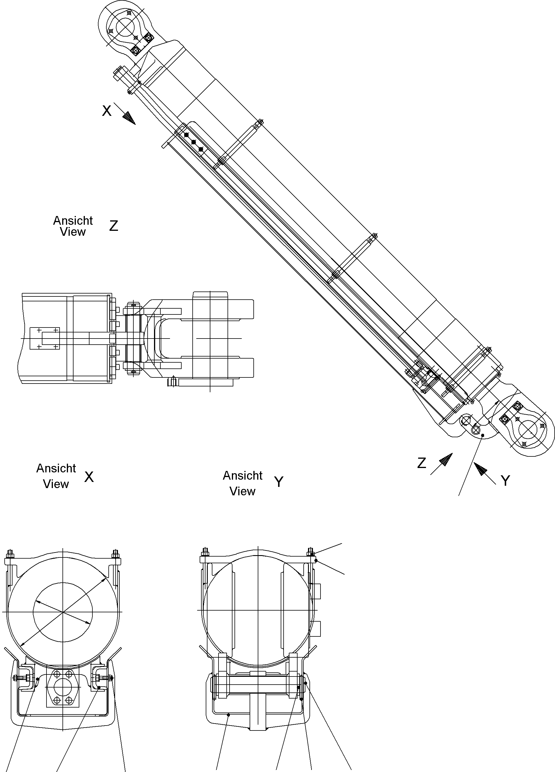 Excavators Mining Komatsu / PC5500-6 S/N 15058(g15058) / Stick cylinder - rod protection(515-4190a : 515-4190a)
