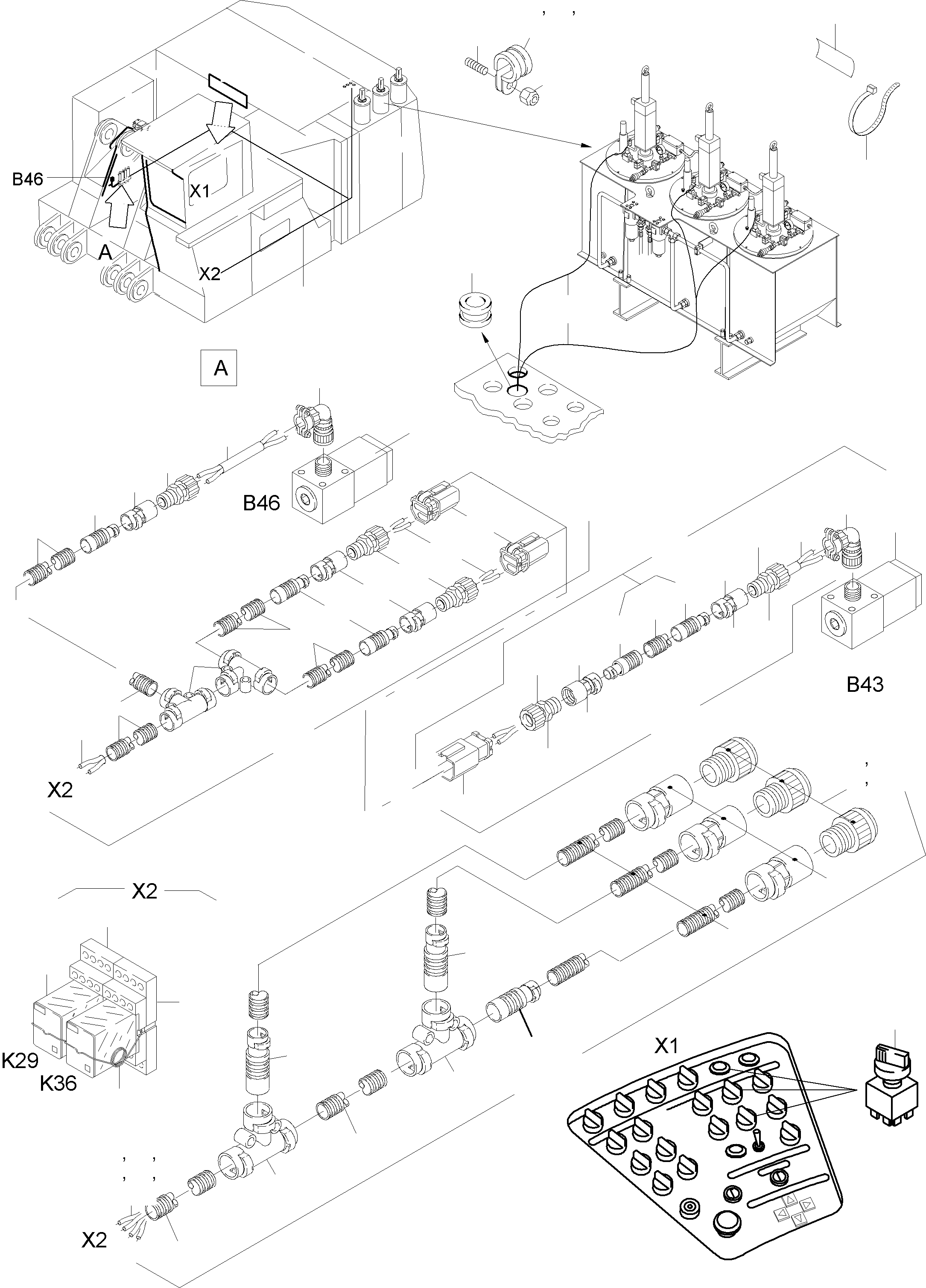 Excavators Mining Komatsu / PC5500-6 S/N 15058(g15058) / Electr. Parts 3 barrel lubrication(515-2369 : 515-2369)