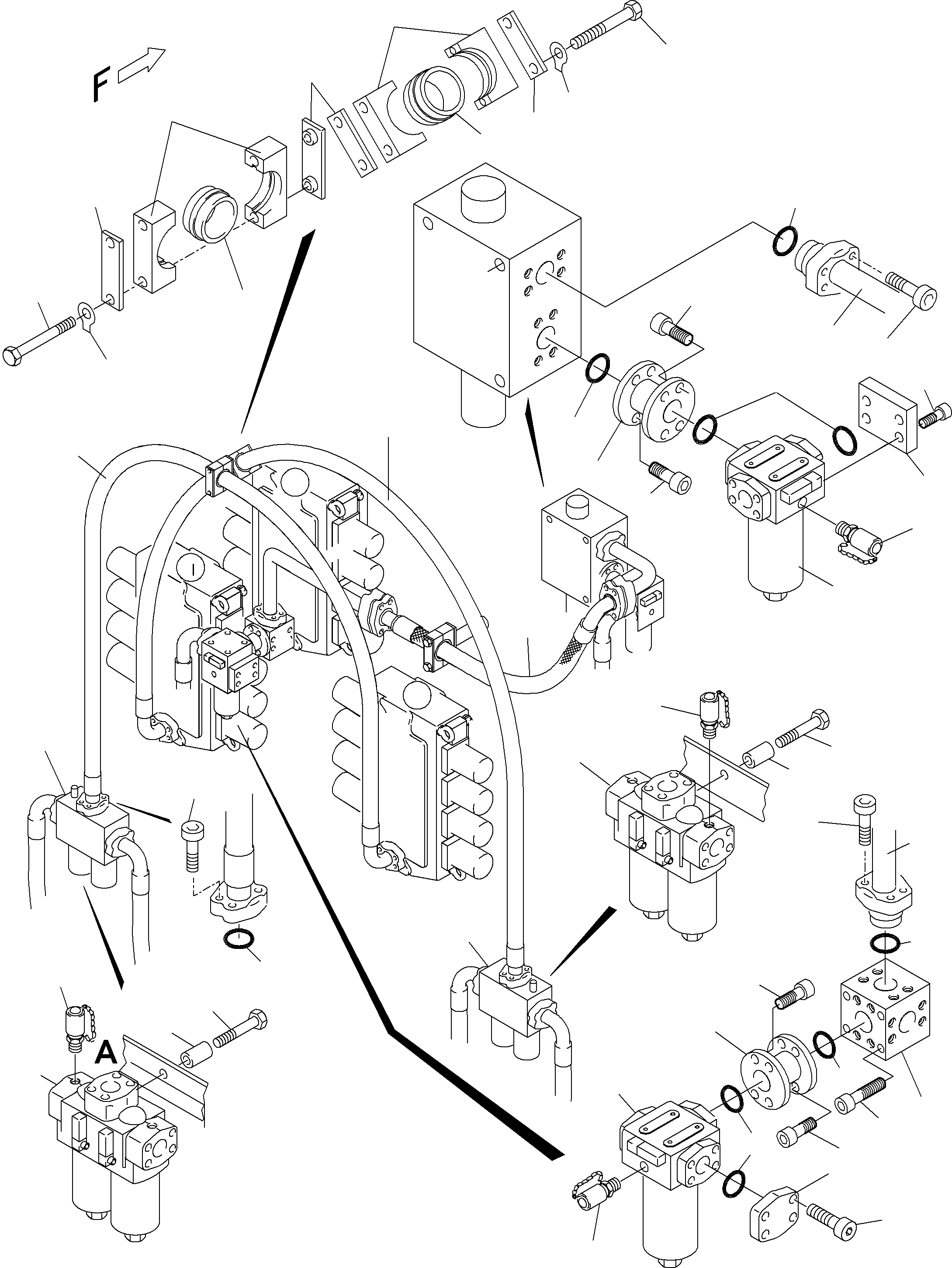 Excavators Mining Komatsu / PC5500-6 S/N 15058(g15058) / Pressure Lines, H.P. Filter - Control Blocks(515-1822h : 515-1822h)