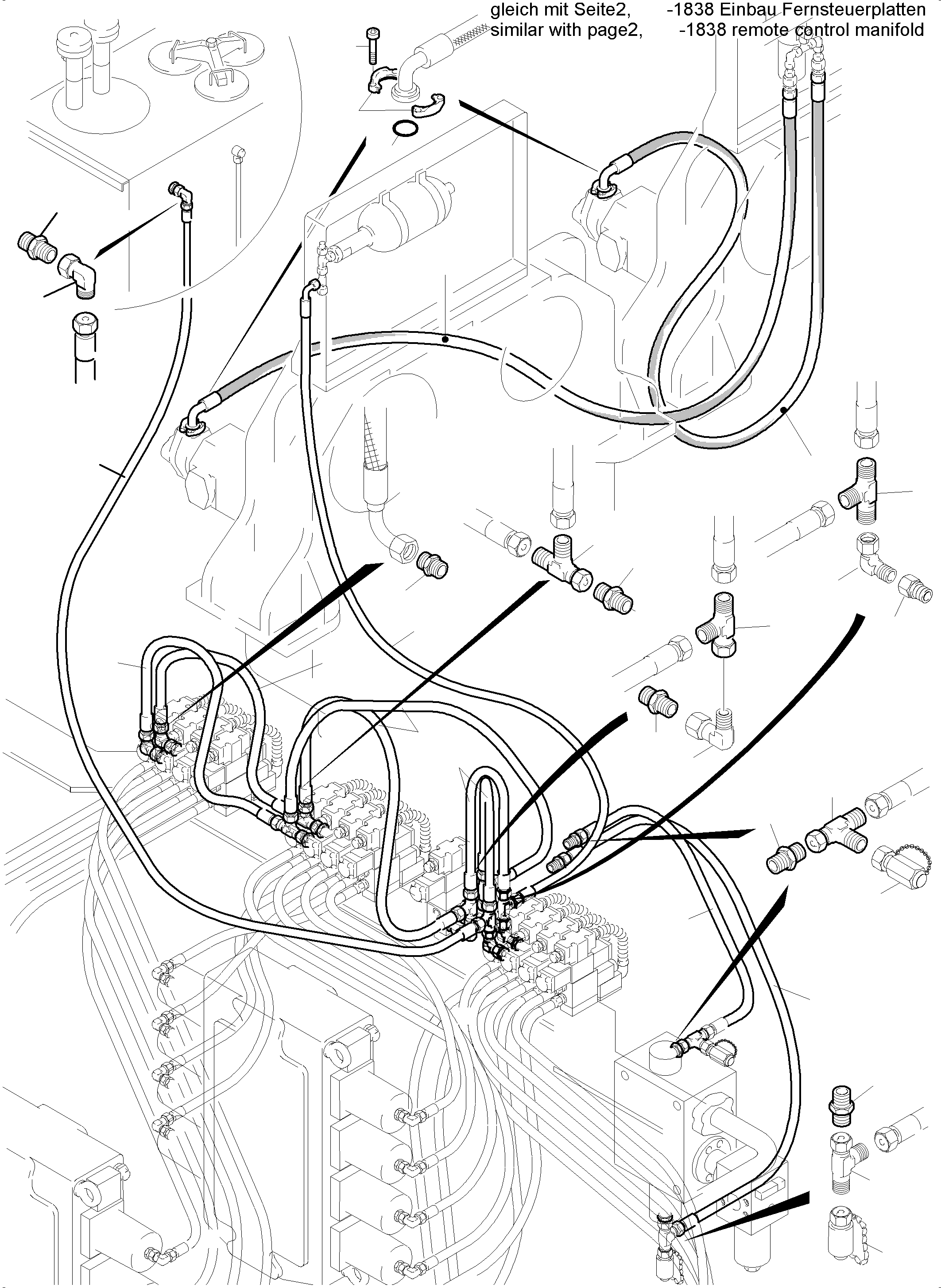 Excavators Mining Komatsu / PC5500-6 S/N 15058(g15058) / Pilot Oil Lines(515-1839f : 515-1839f)