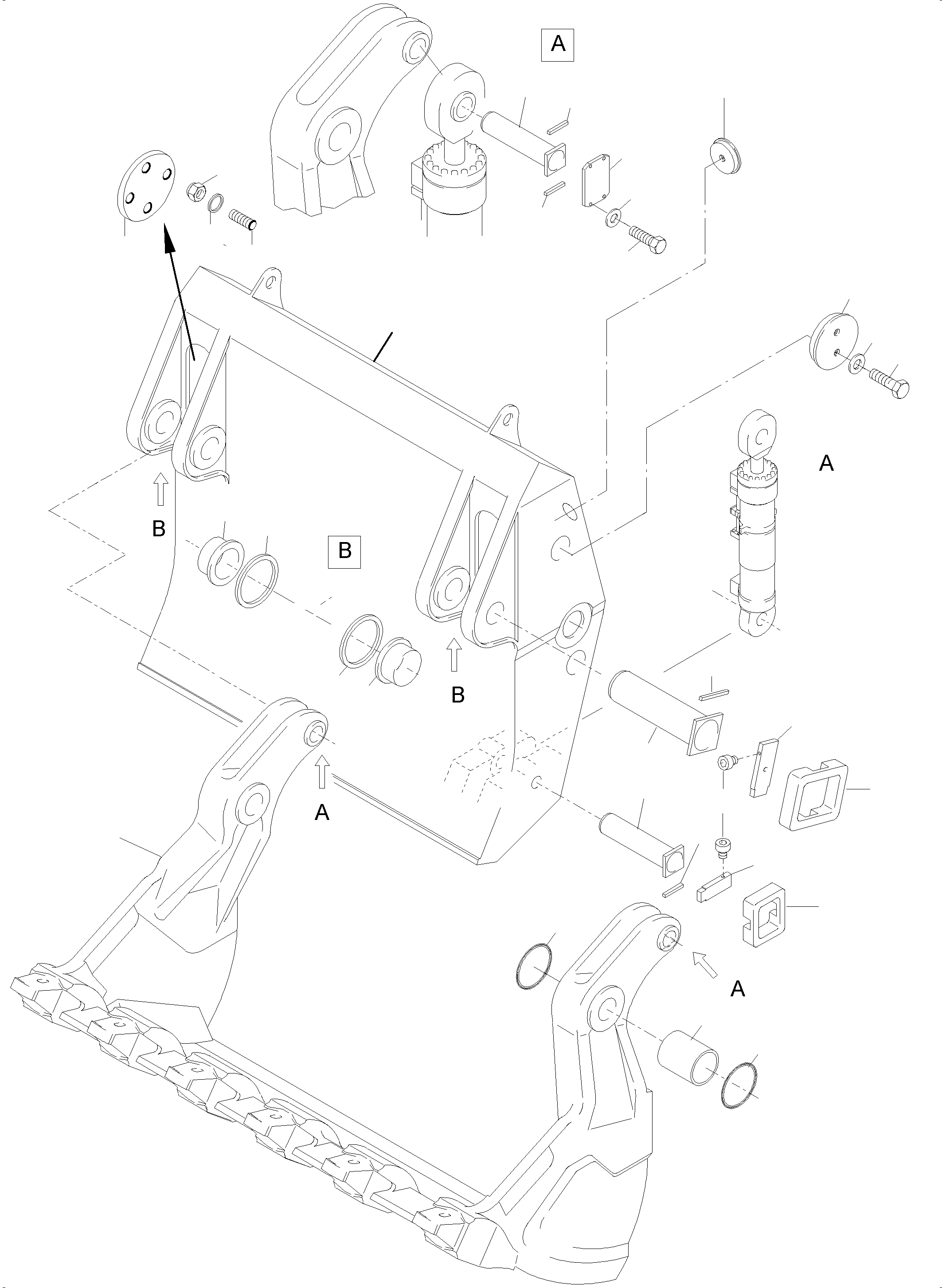 Excavators Mining Komatsu / PC5500-6 S/N 15058(g15058) / Bullclam Bucket 28.0 cbm (Cast lip WP4)(515-5008b1 : 515-5008b1)