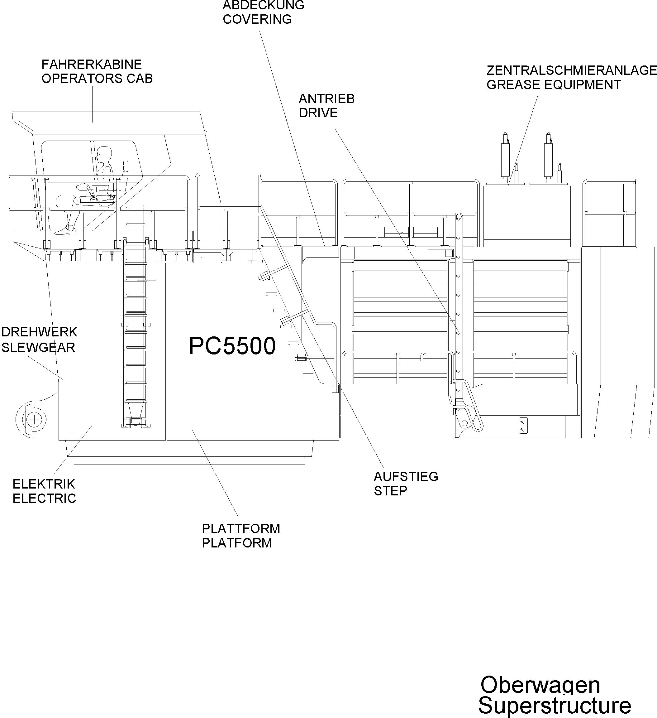 Komatsu parts book diagram for PC5500-6E S/N 15060: 