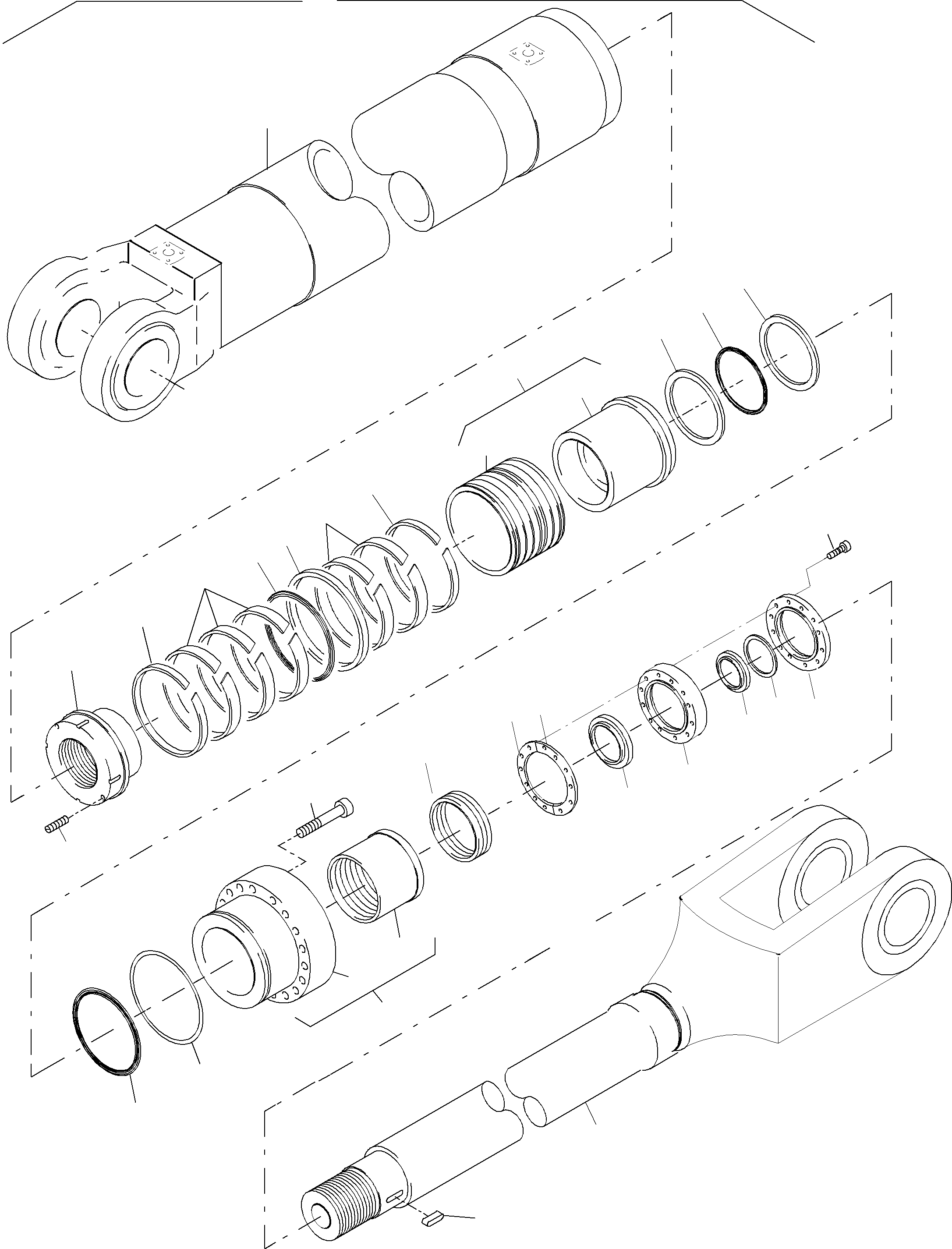 Komatsu parts book diagram for PC5500-6E S/N 15060: HYDRAULIC CYLINDER COLD WEATHER DESIGN