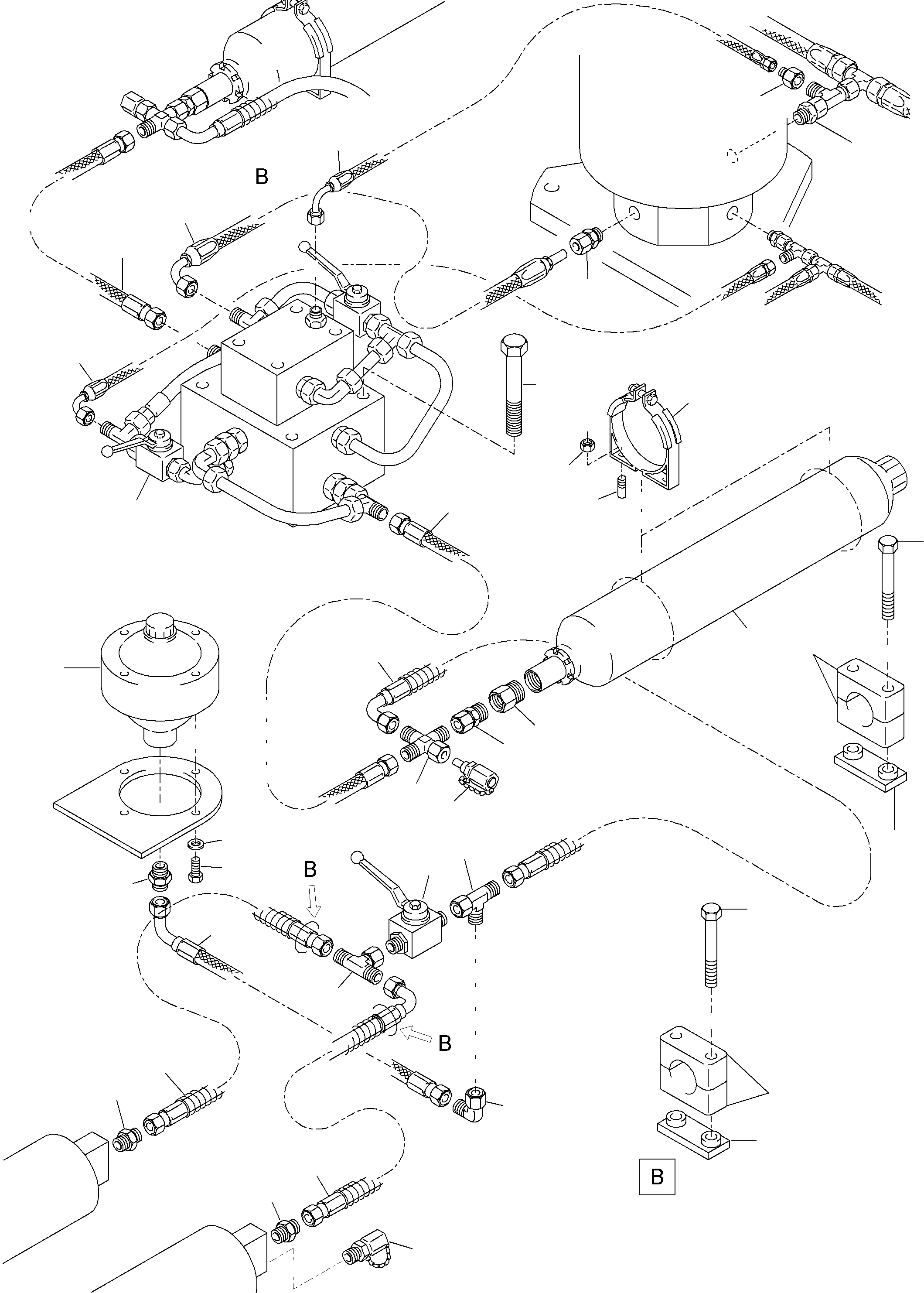 Komatsu parts book diagram for PC5500-6E S/N 15060: HYDRAULIC TRACK TENSIONING STANDARD