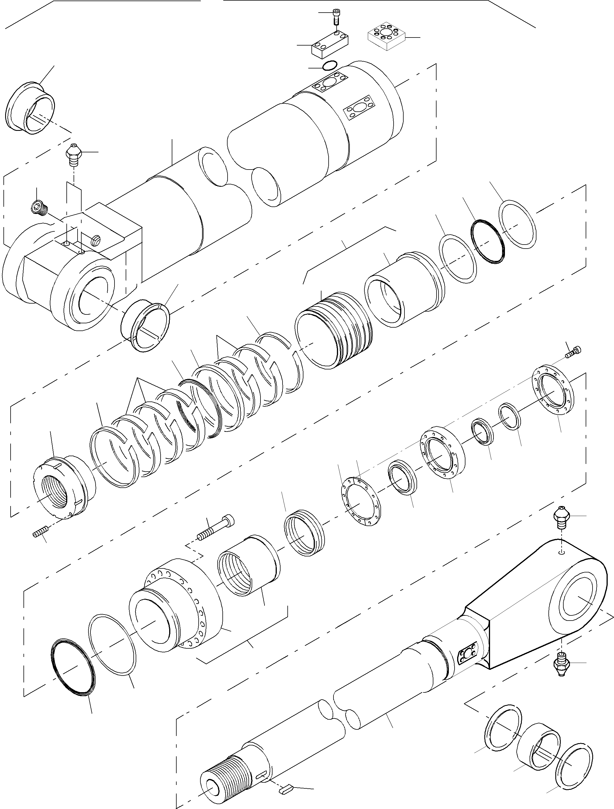 Komatsu parts book diagram for PC5500-6E S/N 15060: HYDRAULIC CYLINDER COLD WEATHER DESIGN