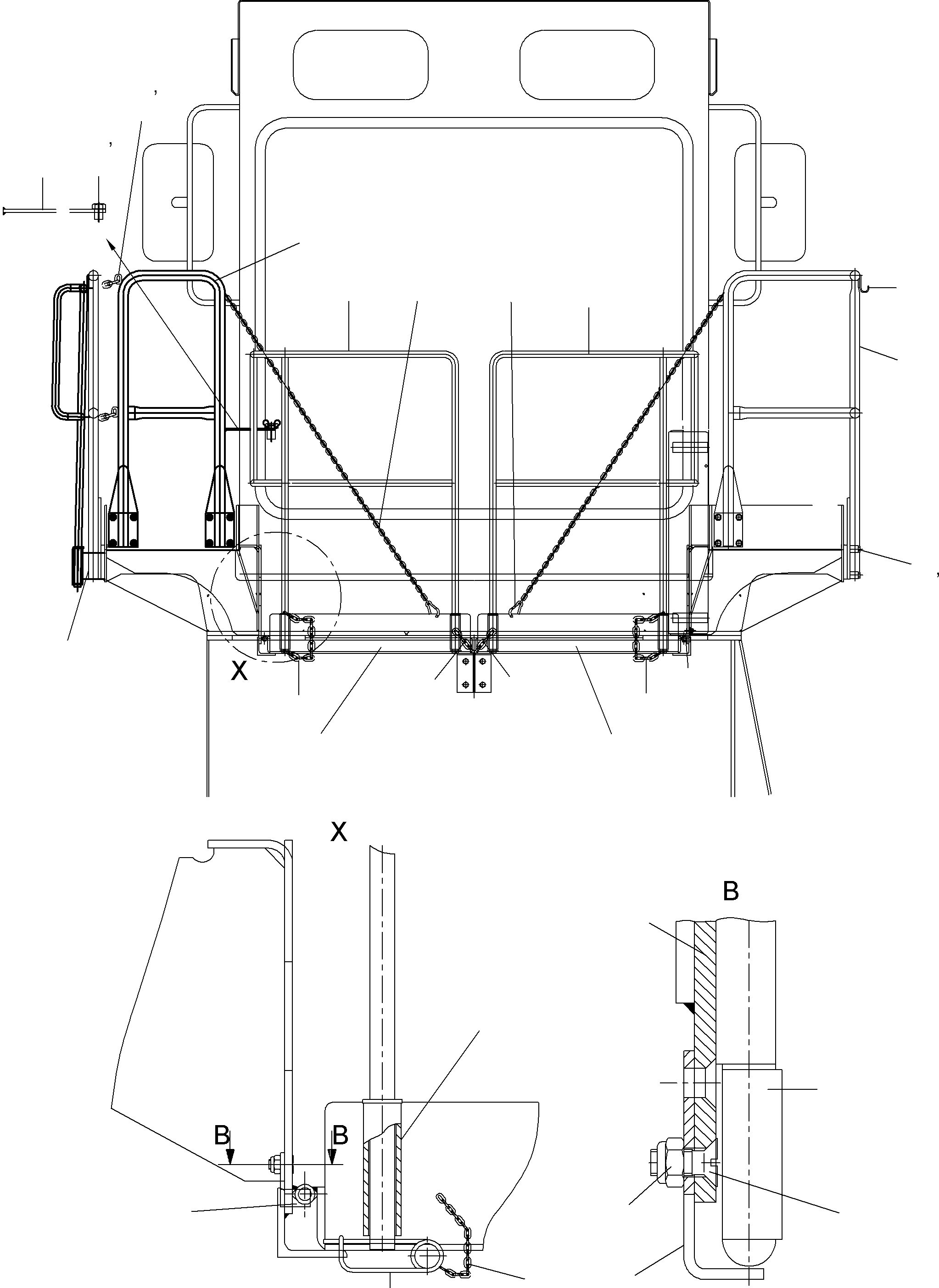 Komatsu parts book diagram for PC5500-6E S/N 15060: CABIN FRONT PLATFORM