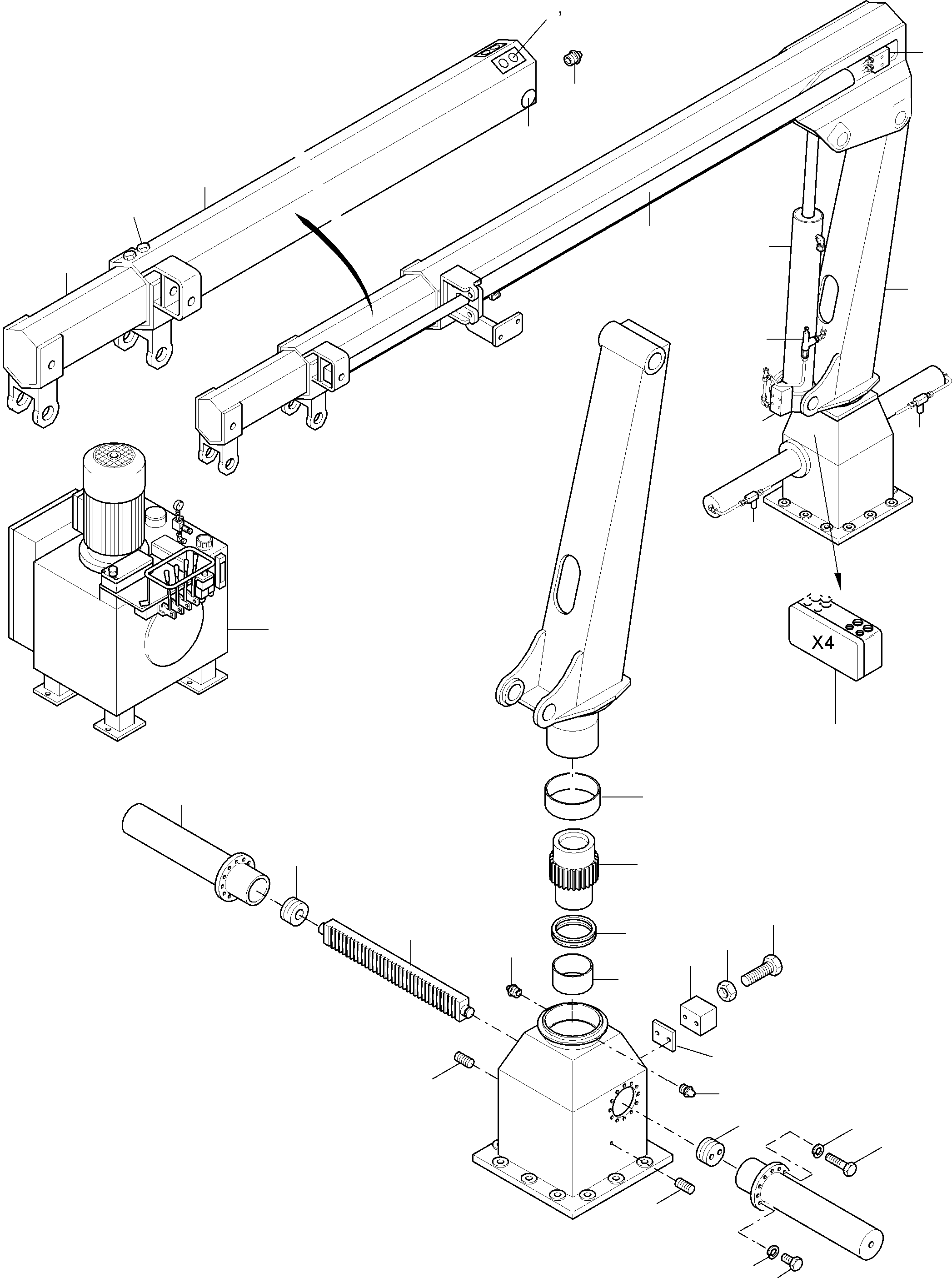 Komatsu parts book diagram for PC5500-6E S/N 15060: SERVICE CRANE