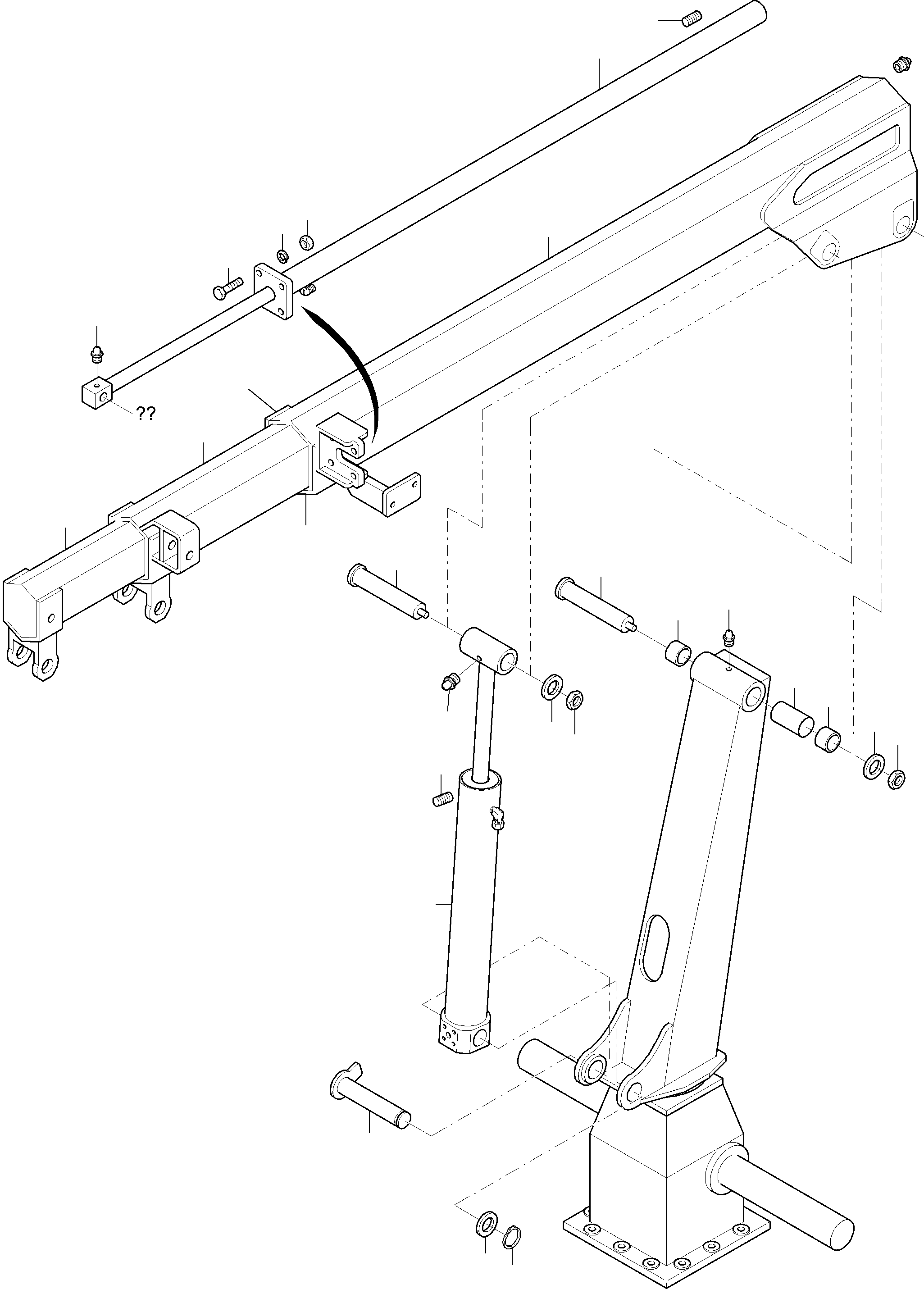 Komatsu parts book diagram for PC5500-6E S/N 15060: SERVICE CRANE