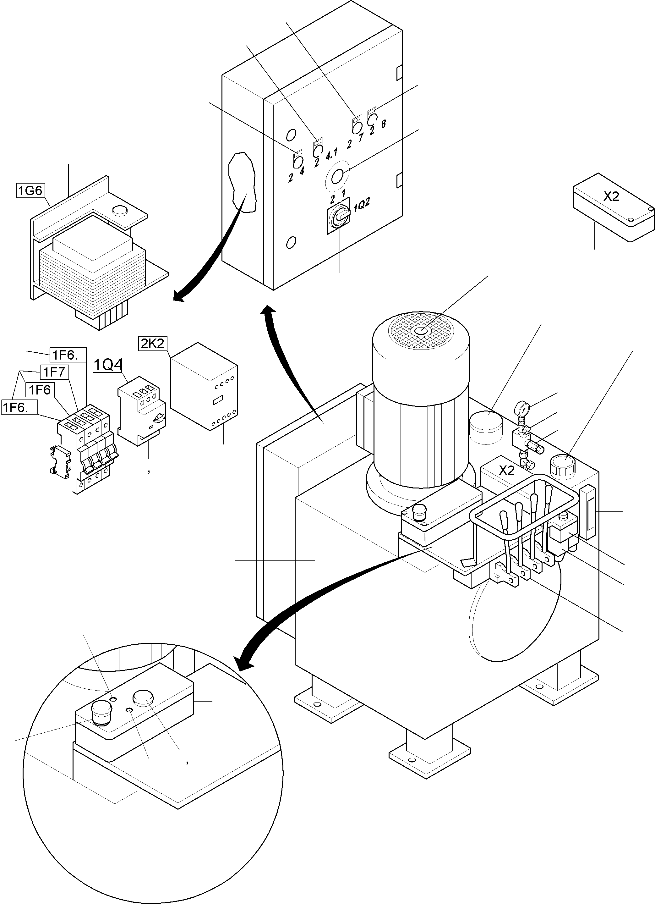 Komatsu parts book diagram for PC5500-6E S/N 15060: SERVICE CRANE