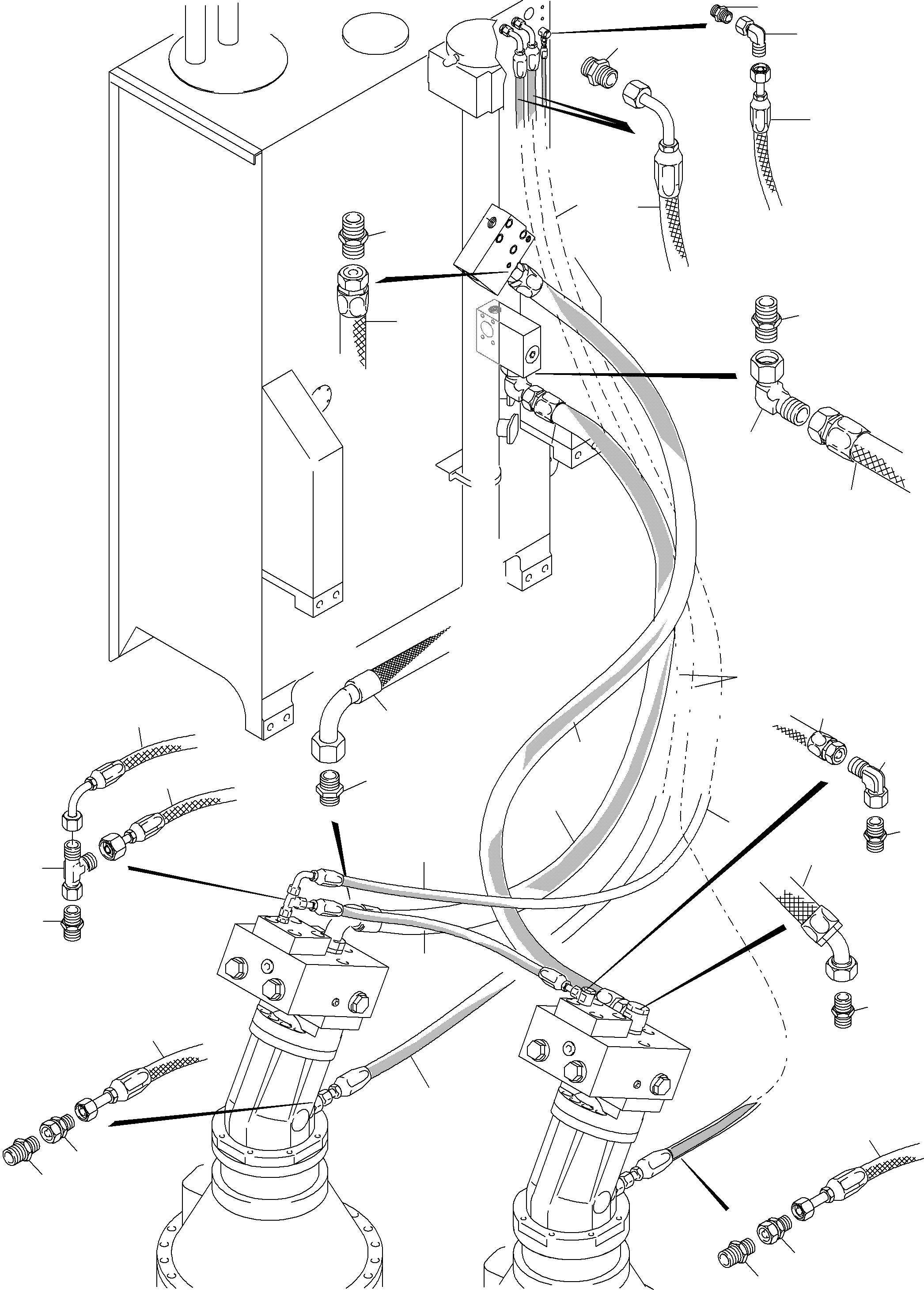 Komatsu parts book diagram for PC5500-6E S/N 15060: TANK LINES - SLEW GEAR