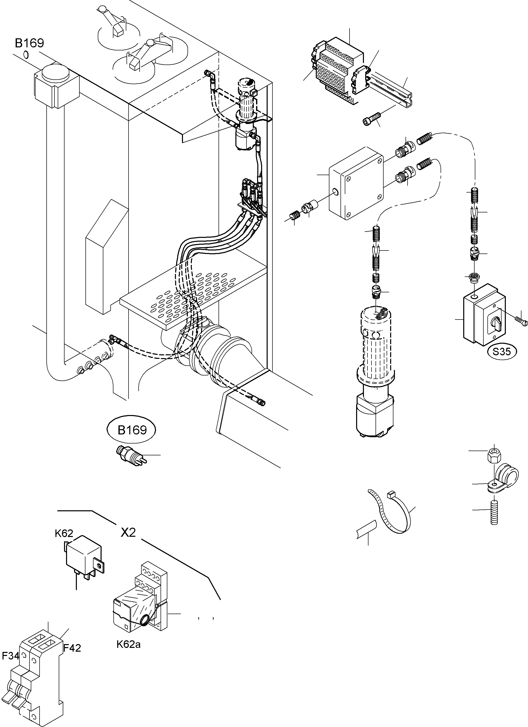 Komatsu parts book diagram for PC5500-6E S/N 15060: ELECTRIC PARTS - TRANSFUSING PUMP