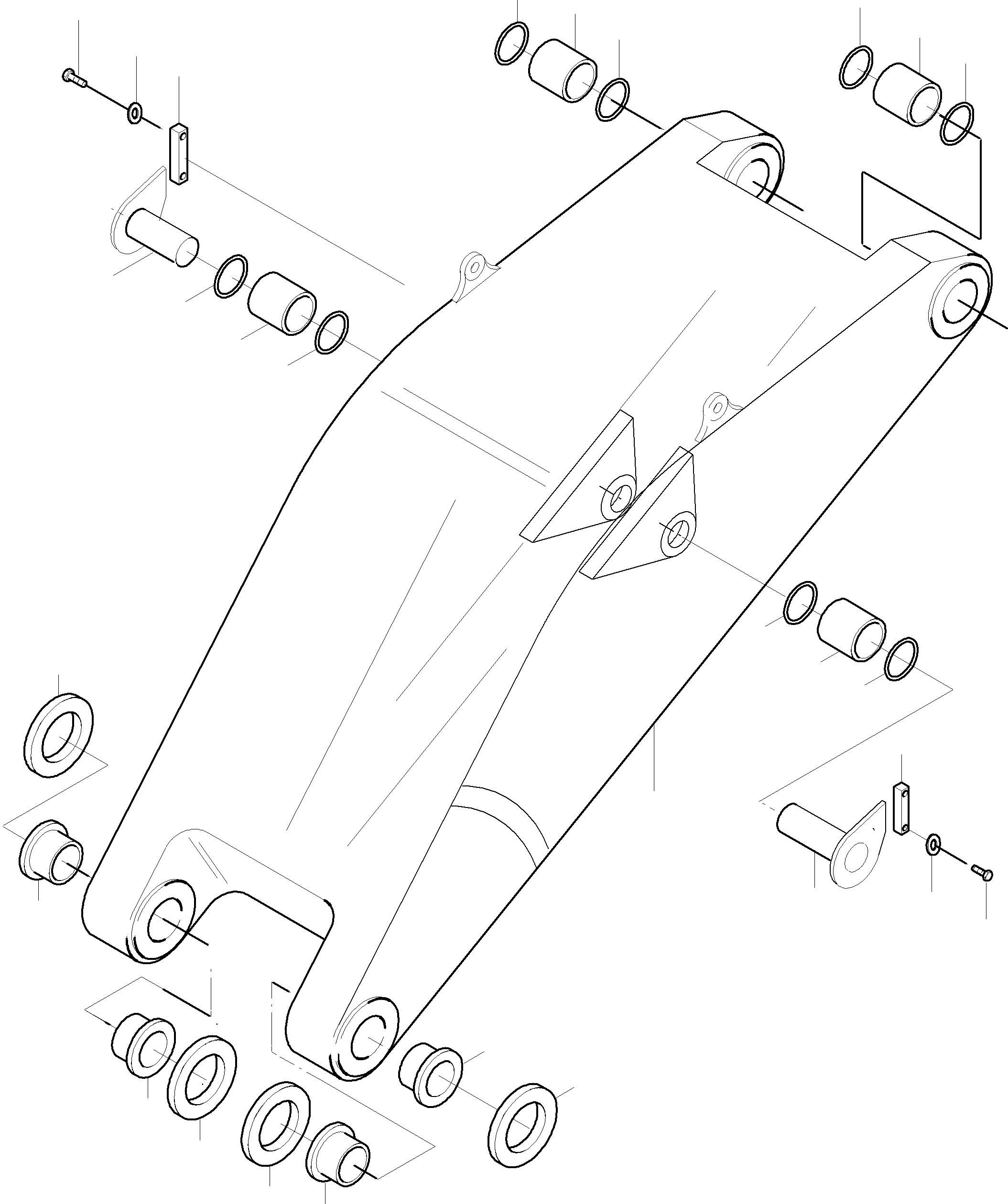 Komatsu parts book diagram for PC5500-6E S/N 15060: BULLCLAM BUCKET STICK 5,6M