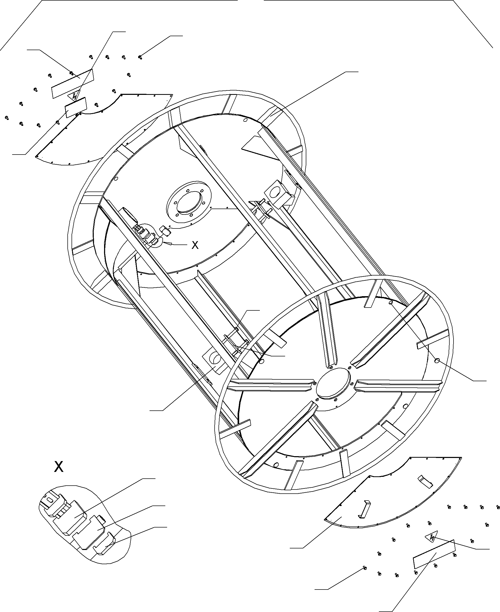 Komatsu parts book diagram for PC5500-6E S/N 15060: DRUM SHEET CASING