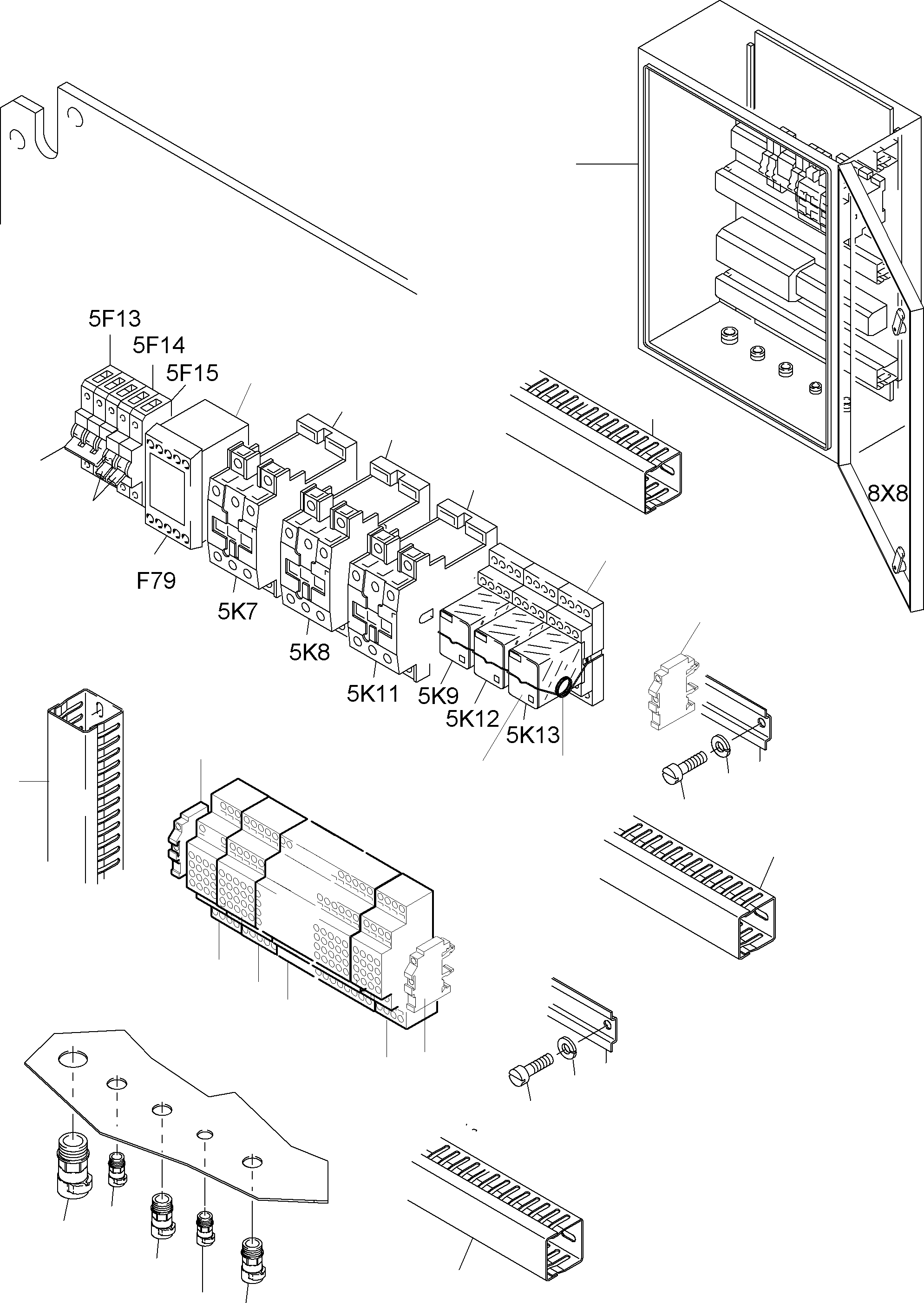 Komatsu parts book diagram for PC5500-6E S/N 15060: SWITCH BOX