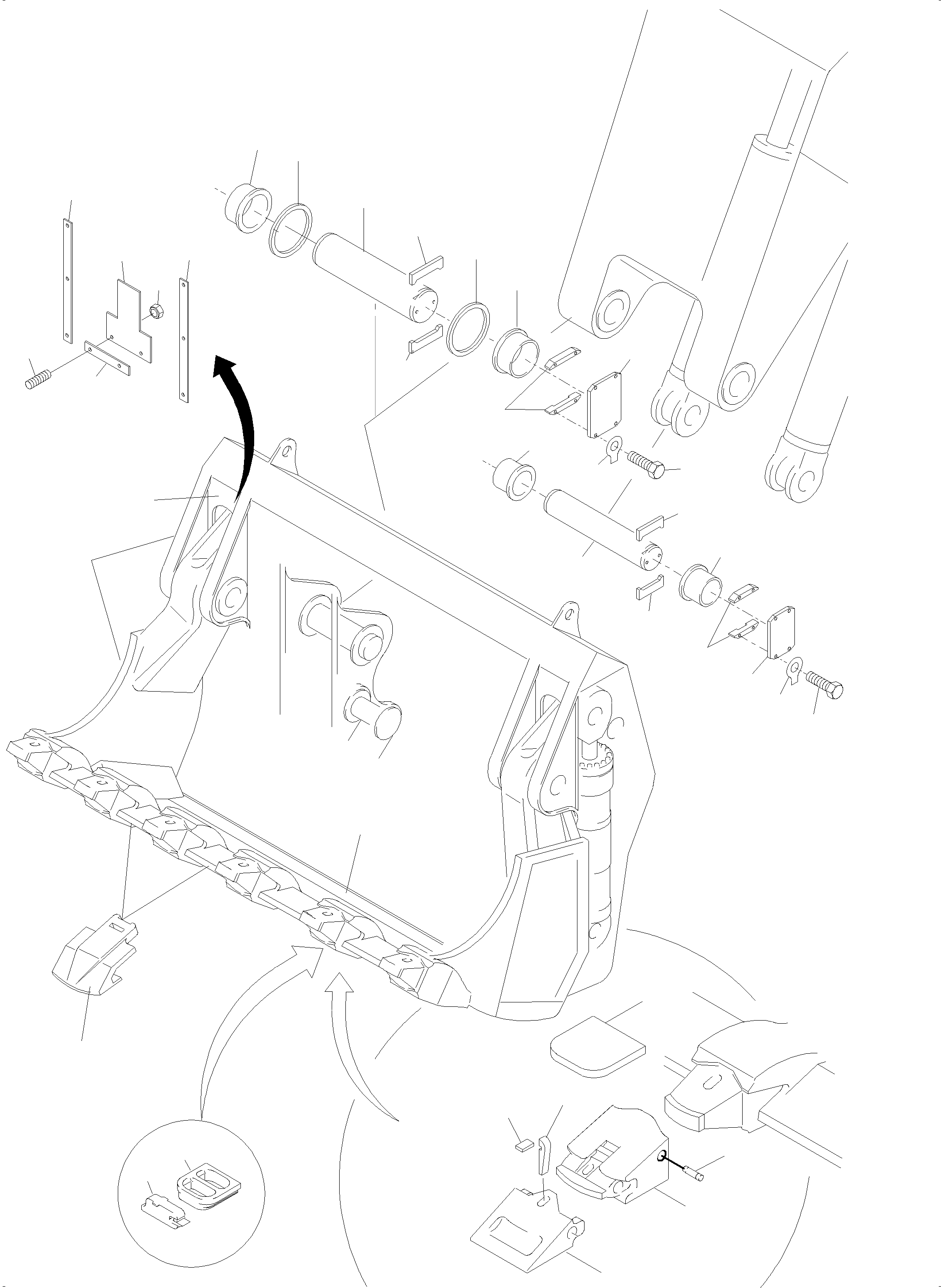 Komatsu parts book diagram for PC5500-6E S/N 15060: BULLCLAM BUCKET 26,0 CBM
