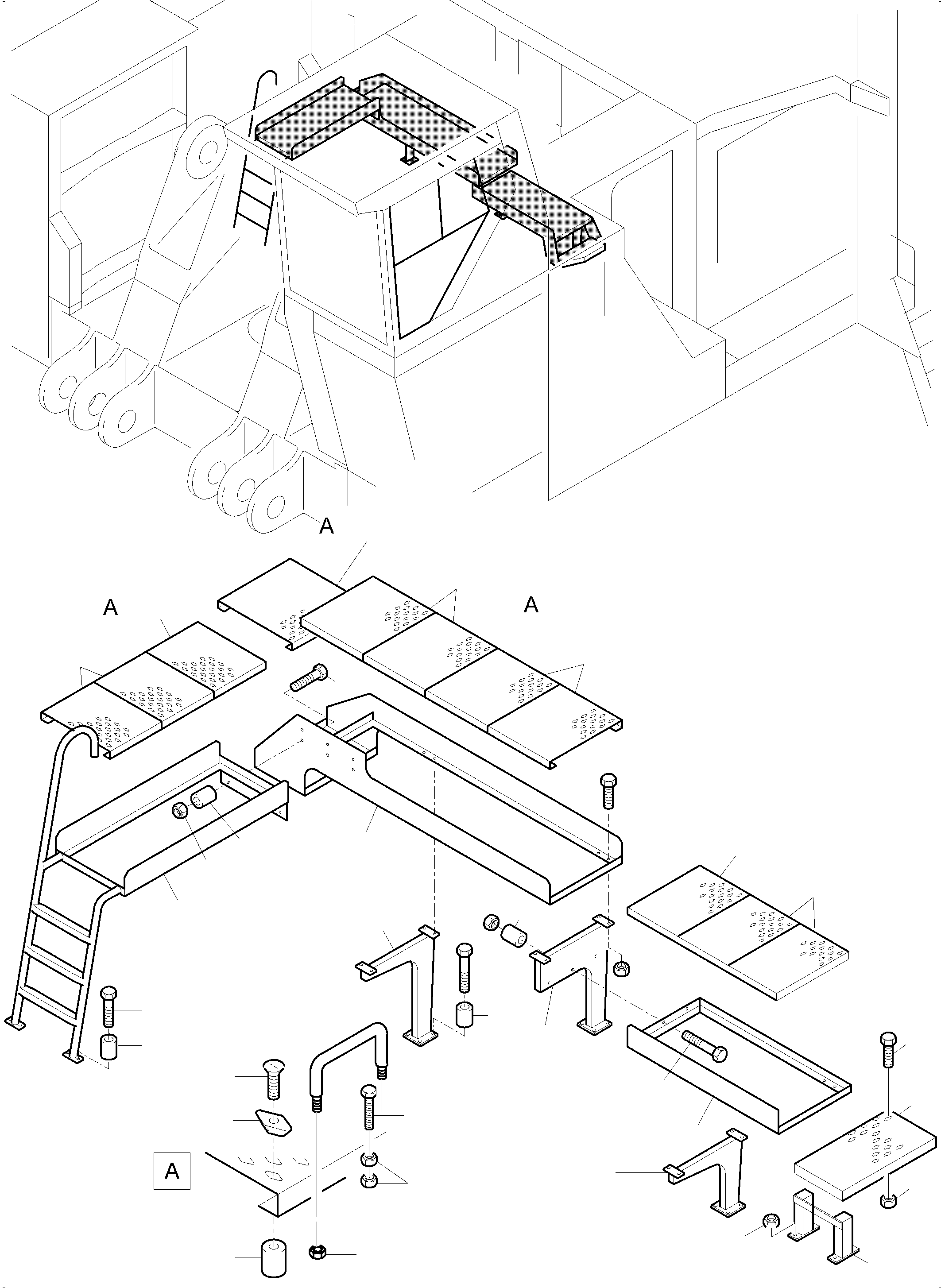 Komatsu parts book diagram for PC5500-6E S/N 15060: RAILS