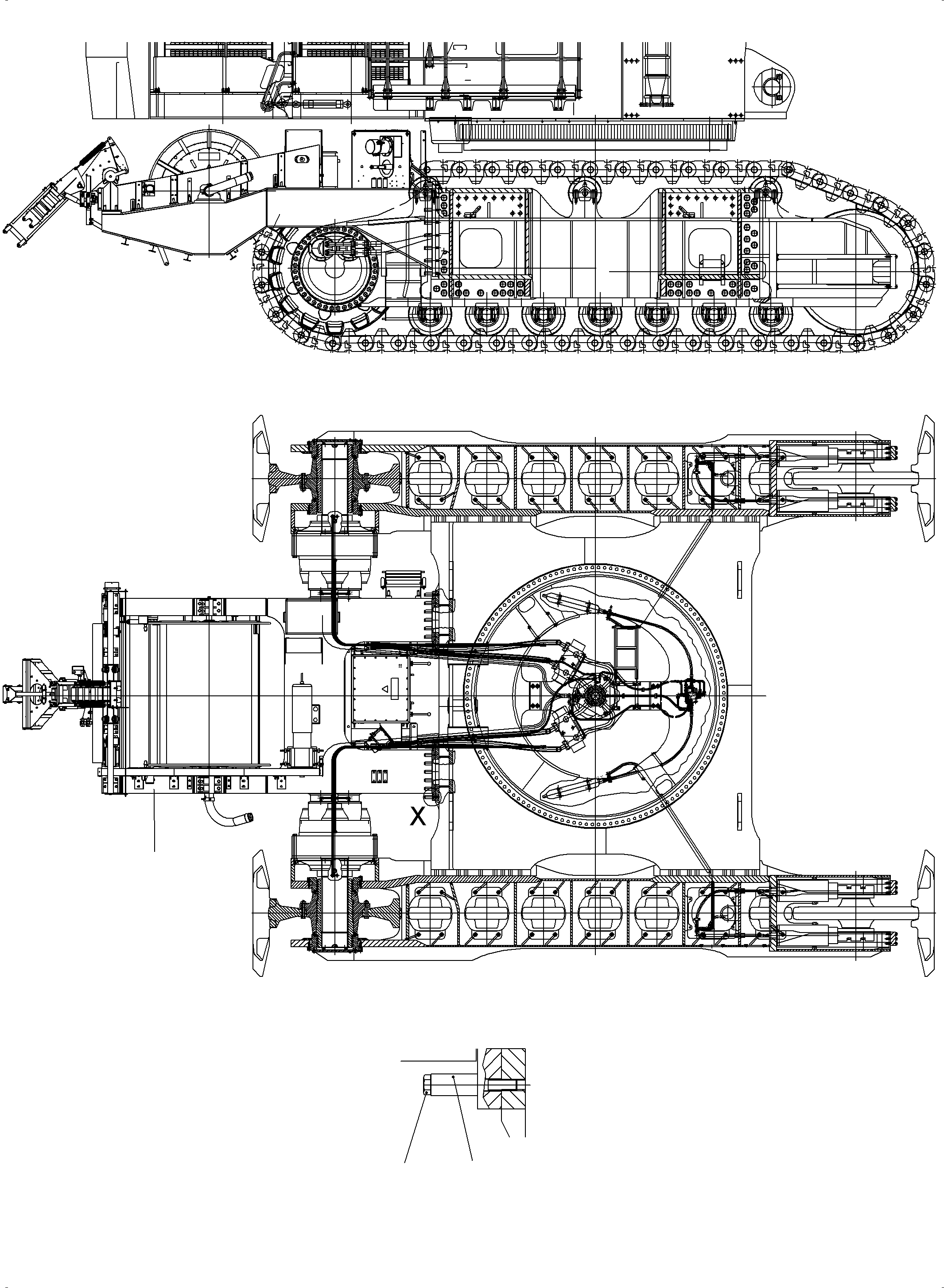 Komatsu parts book diagram for PC5500-6E S/N 15060: CABLE DRUM MOUNTING