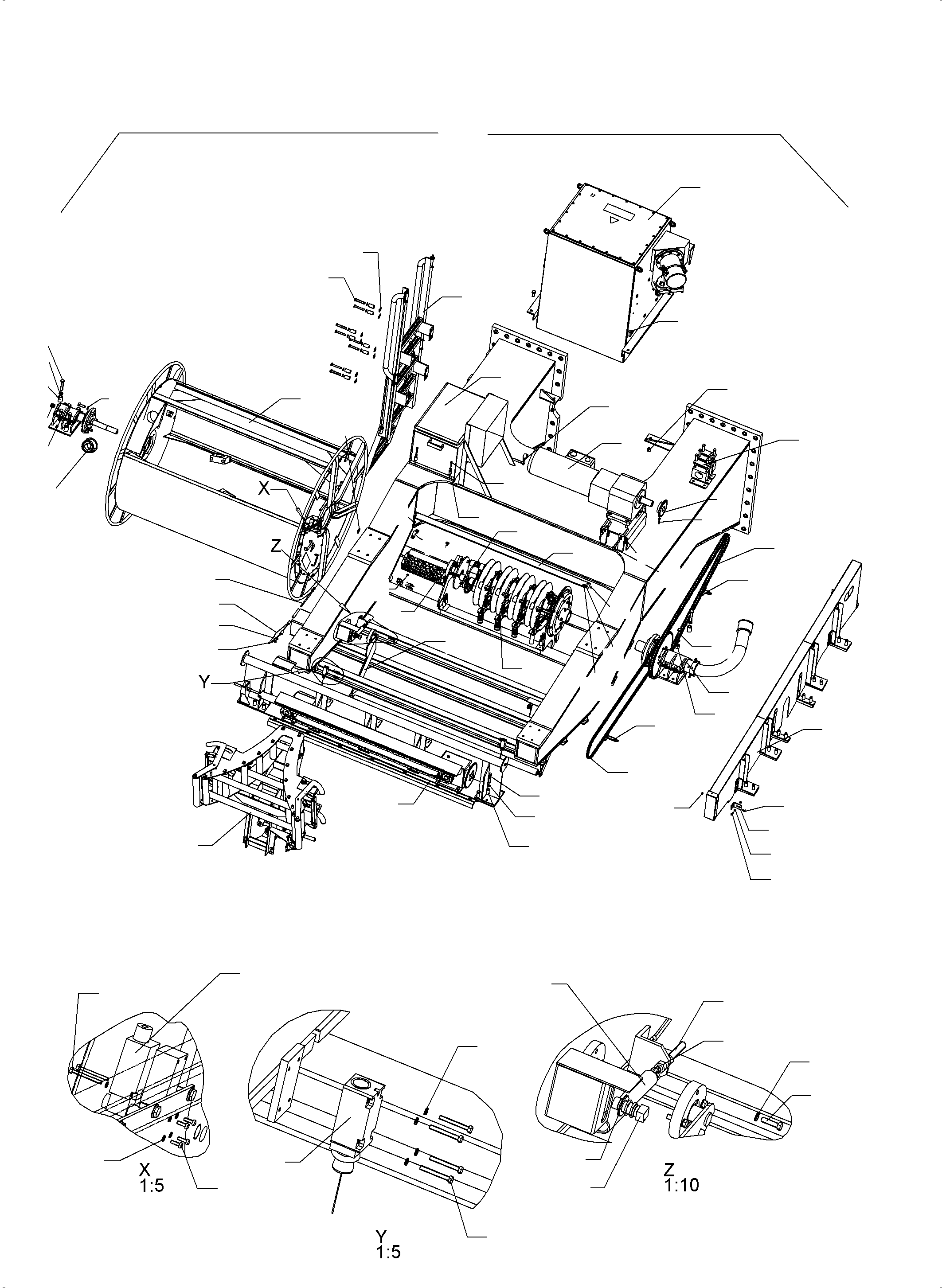 Komatsu parts book diagram for PC5500-6E S/N 15060: CABLE DRUM