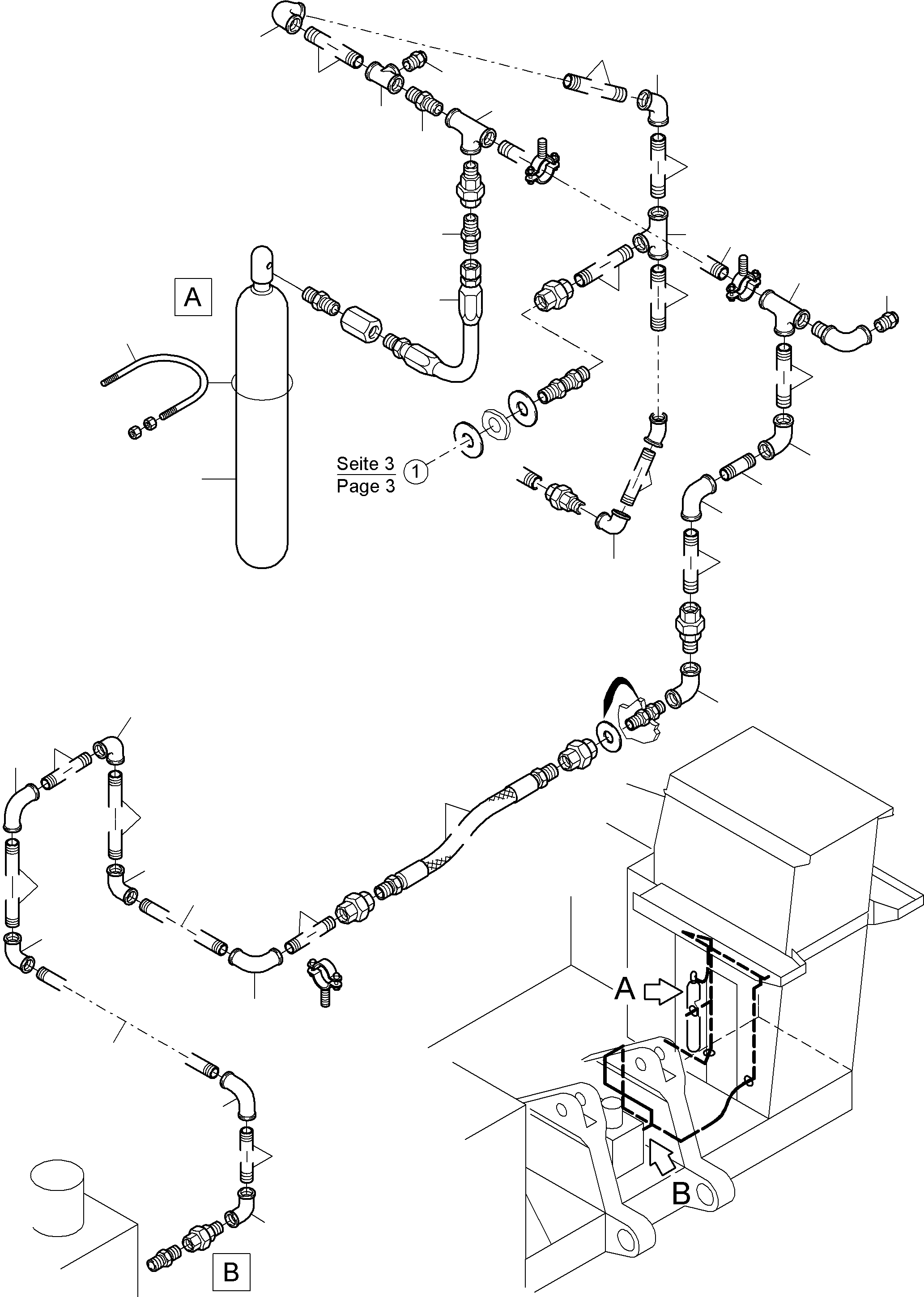 Komatsu parts book diagram for PC5500-6E S/N 15060: ACTUATING SYSTEM, HAND OPERATED