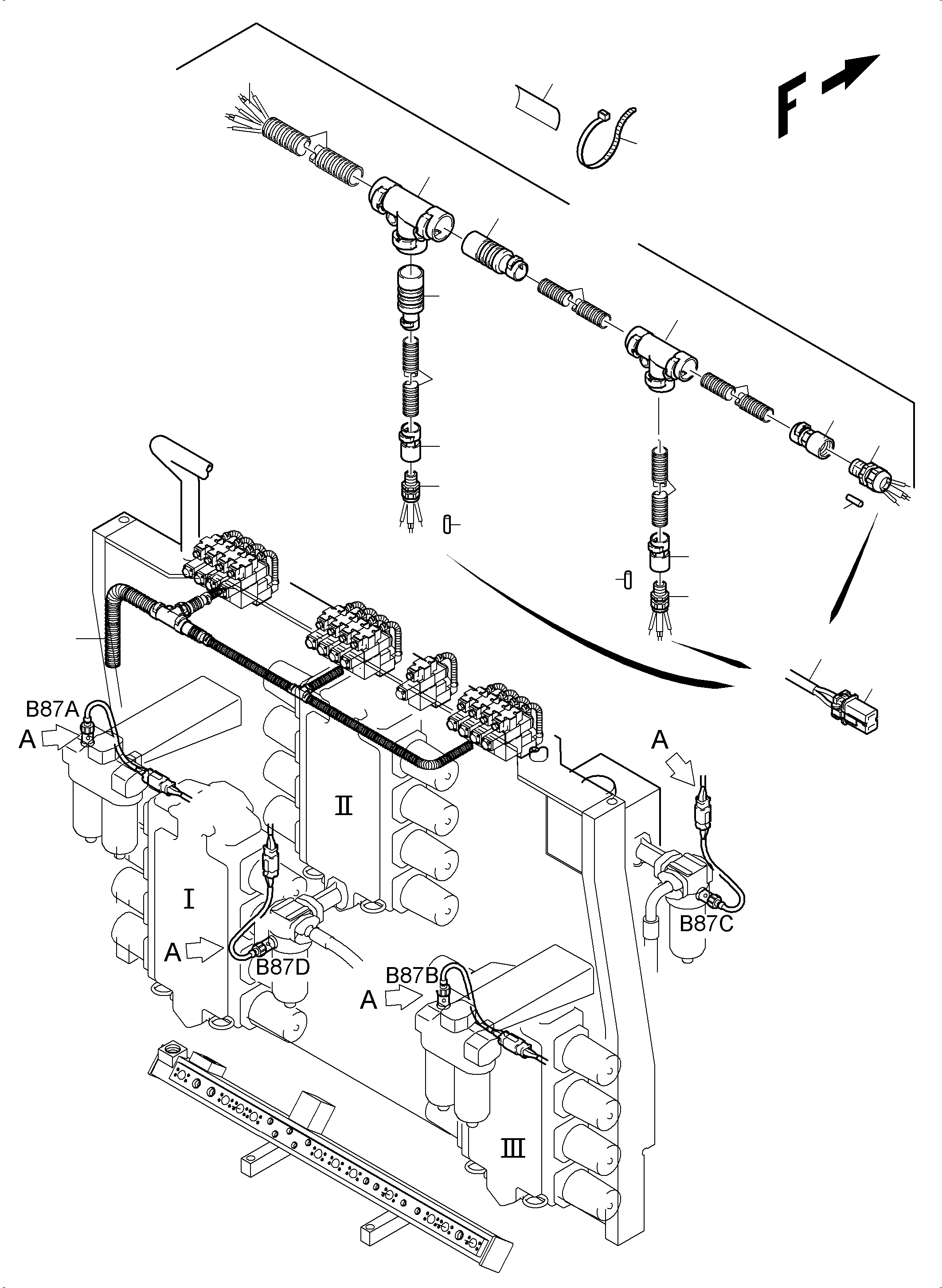 Excavators Mining Komatsu / PC5500-6 S/N 15123(g15123) / Cables - Control Blocks - H.P.-Filter(515-2145m : 515-2145m)