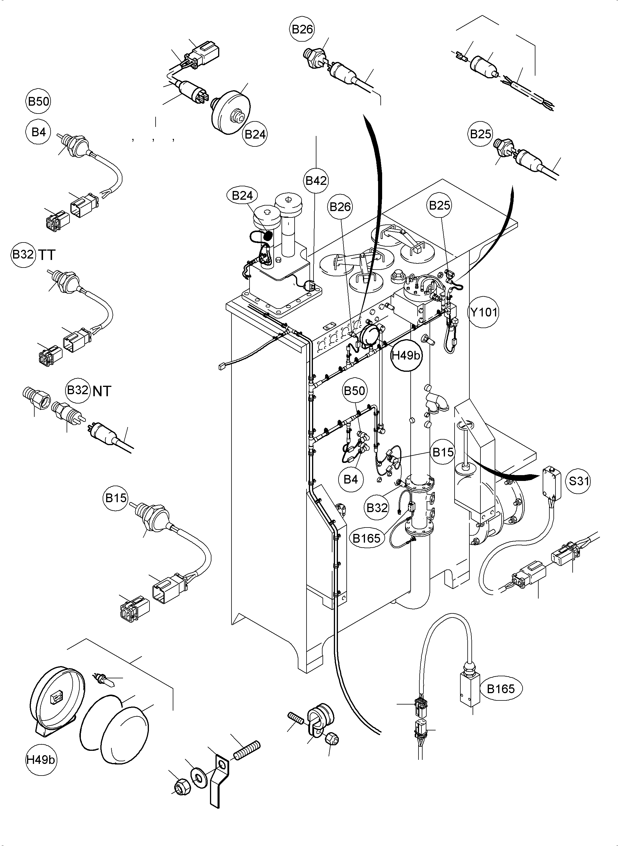 Excavators Mining Komatsu / PC5500-6 S/N 15123(g15123) / Cables - Oil Tank and Switch(515-2144r : 515-2144r)