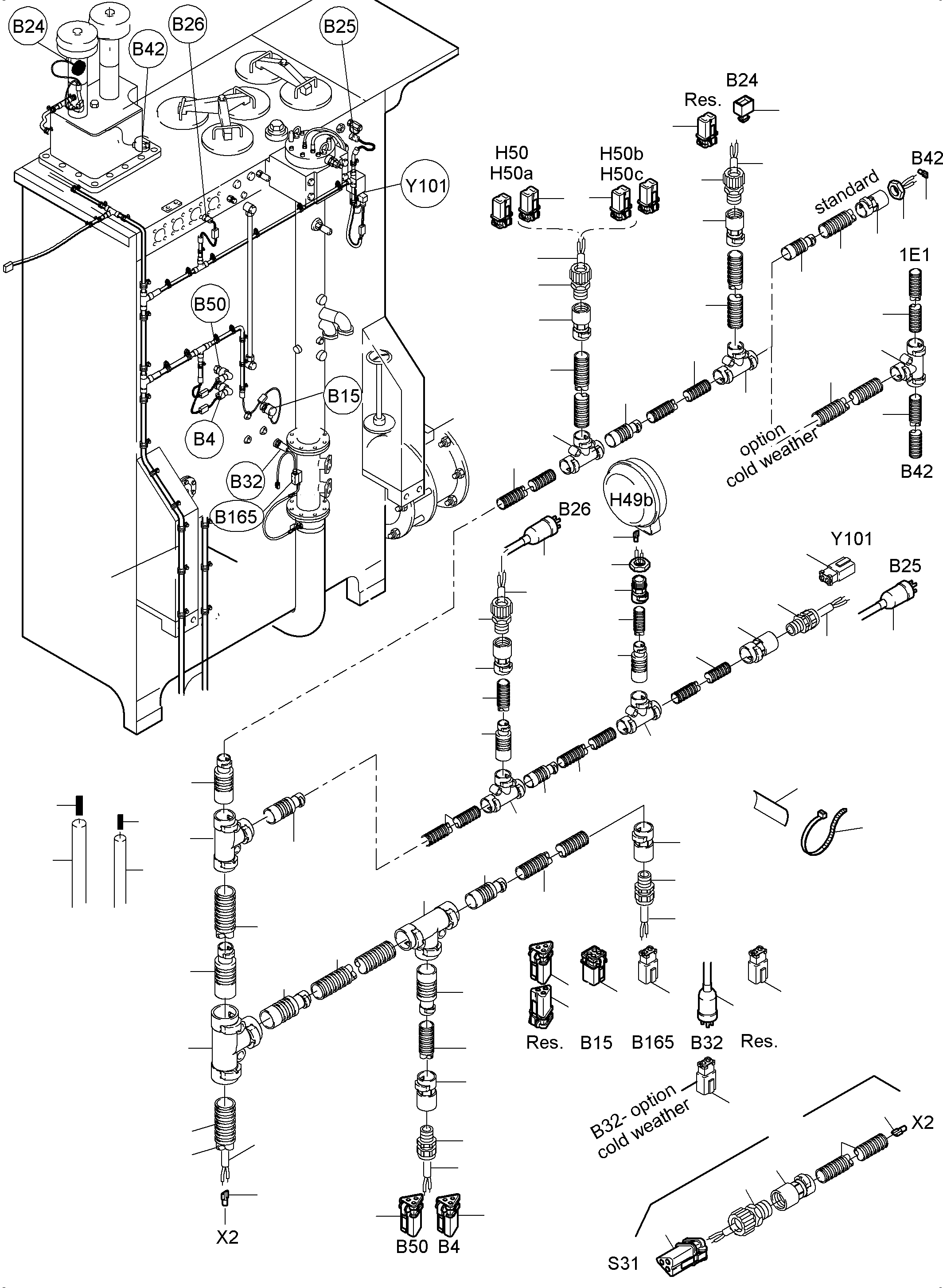 Excavators Mining Komatsu / PC5500-6 S/N 15123(g15123) / Cables - Oil Tank and Switch(515-2144r : 515-2144r)
