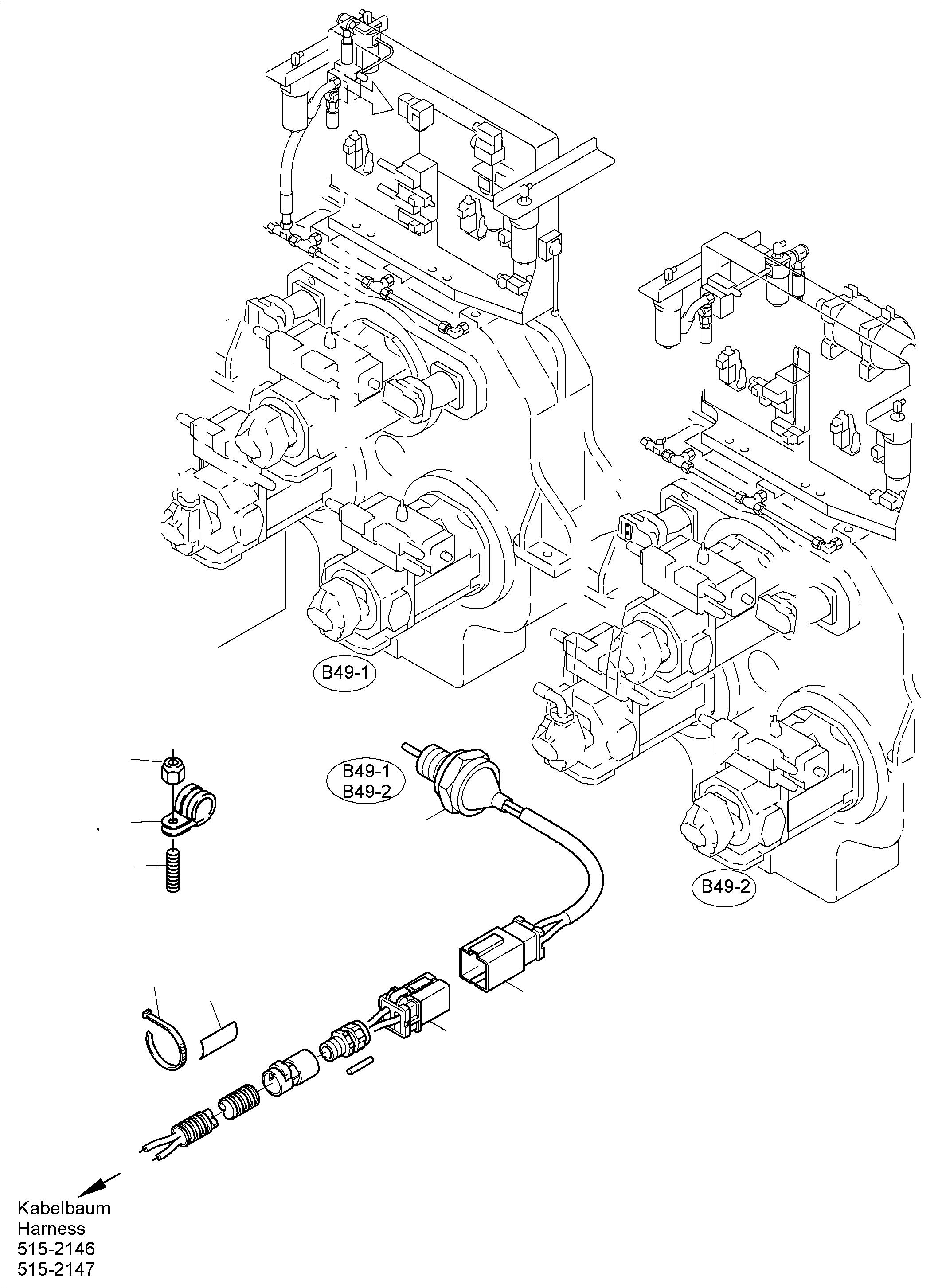 Excavators Mining Komatsu / PC5500-6 S/N 15123(g15123) / Cables - Pump Distributor Gear(515-2155i : 515-2155i)