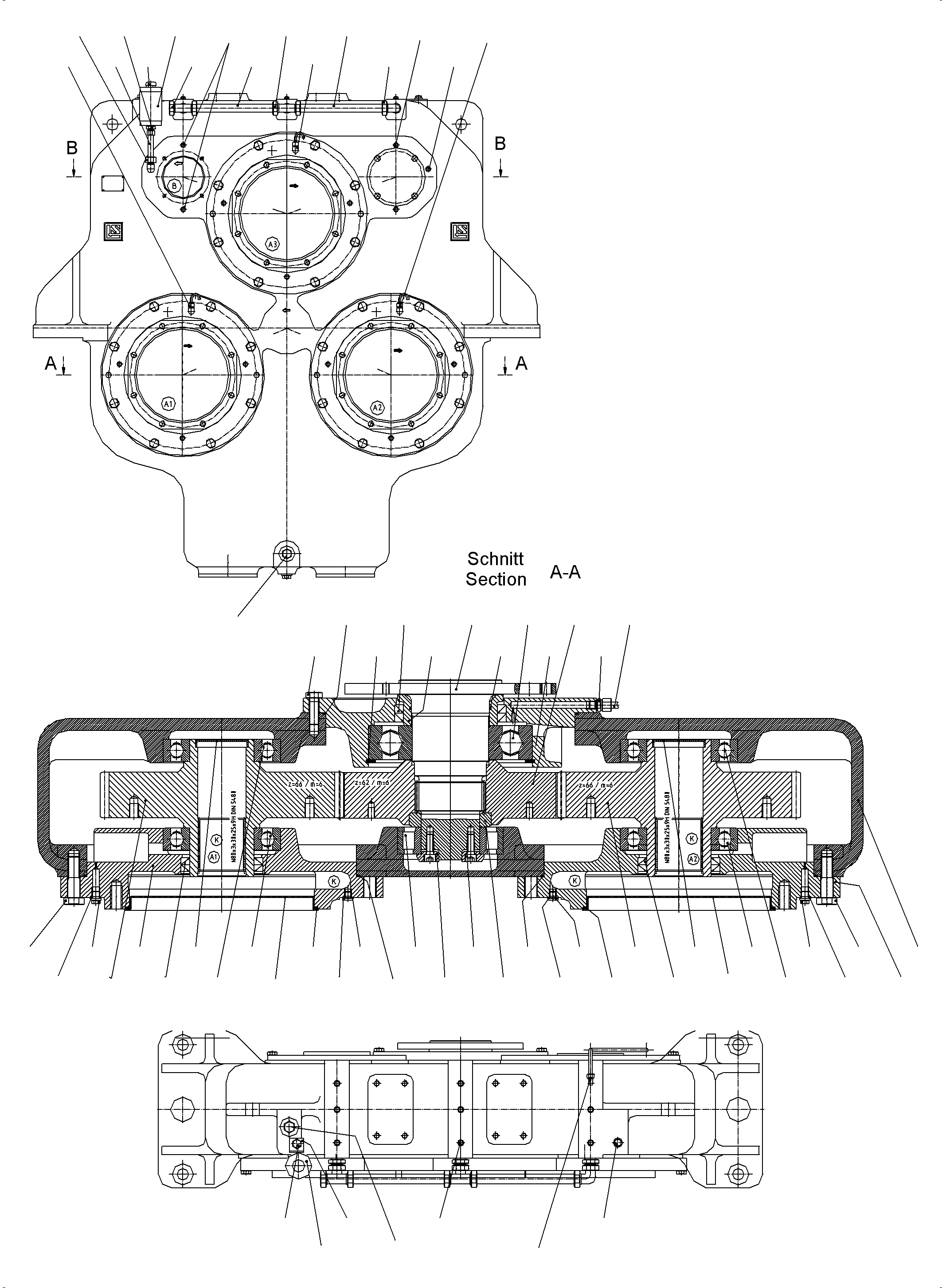 Komatsu parts book diagram for PC5500-6E S/N 15124: PUMP DISTRIBUTOR GEAR, 50HZ