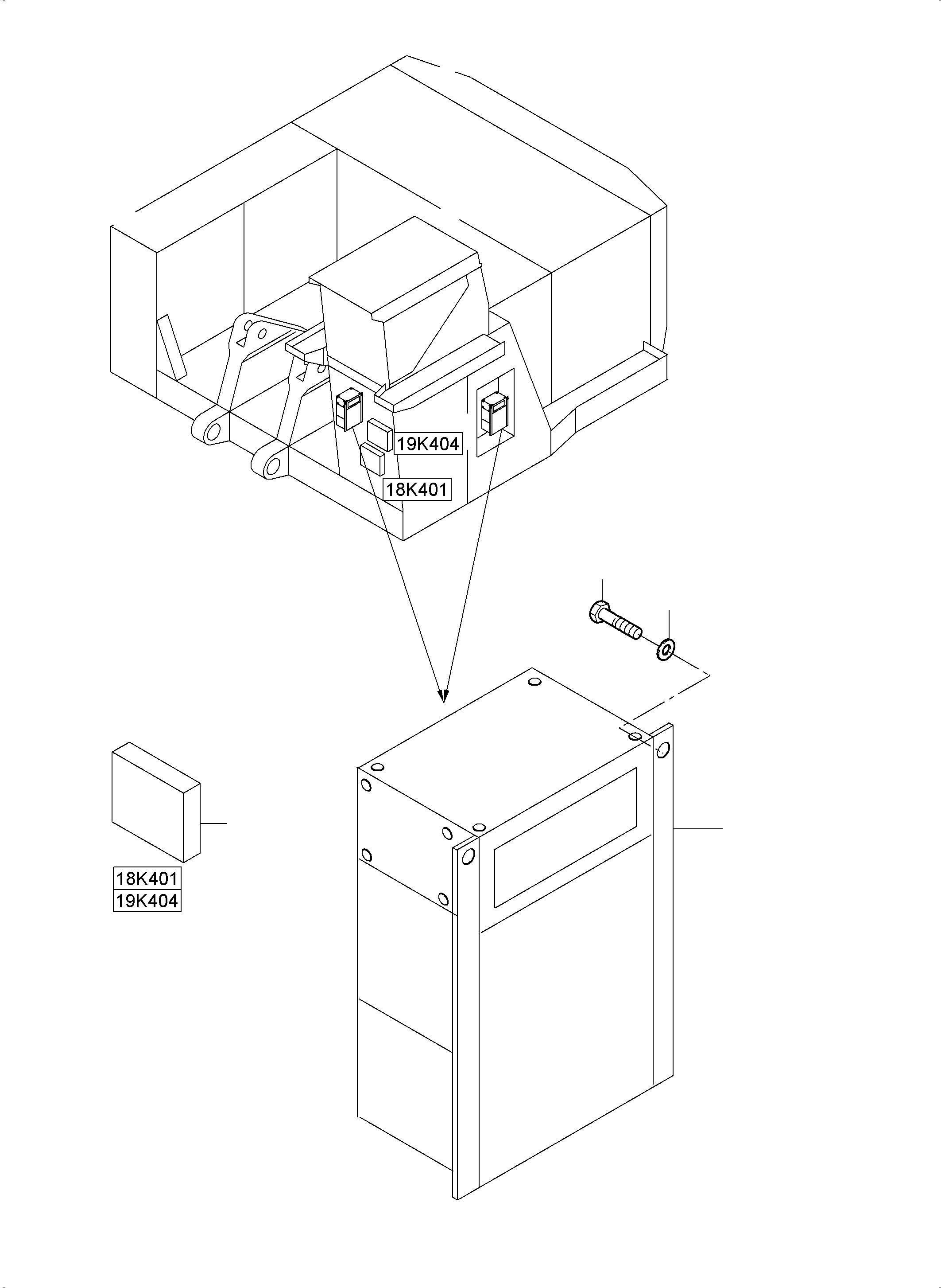Komatsu parts book diagram for PC5500-6E S/N 15124: AIR CONDITION ARR. - CAB SUPPORT AND MS-SWITCH CABINET