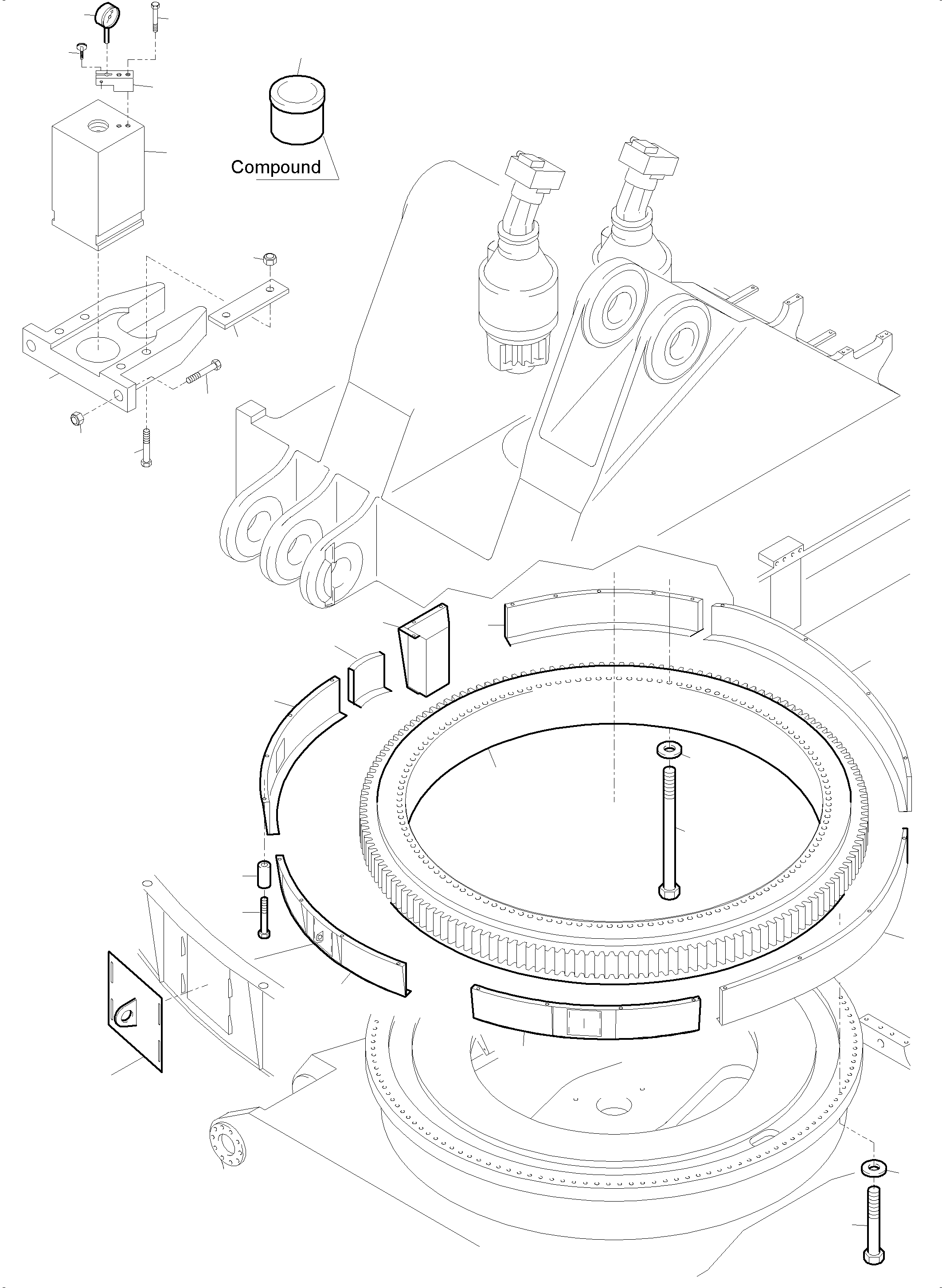 Komatsu parts book diagram for PC5500-6E S/N 15124: SLEW RING ARR.  STANDARD / COLD WEATHER