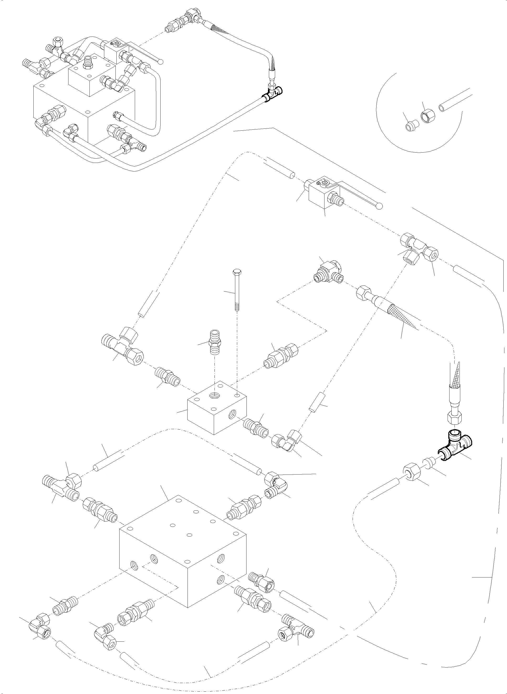 Komatsu parts book diagram for PC5500-6E S/N 15124: VALVE BLOCK ( HYDRAULIC TRACK ADJUSTING )