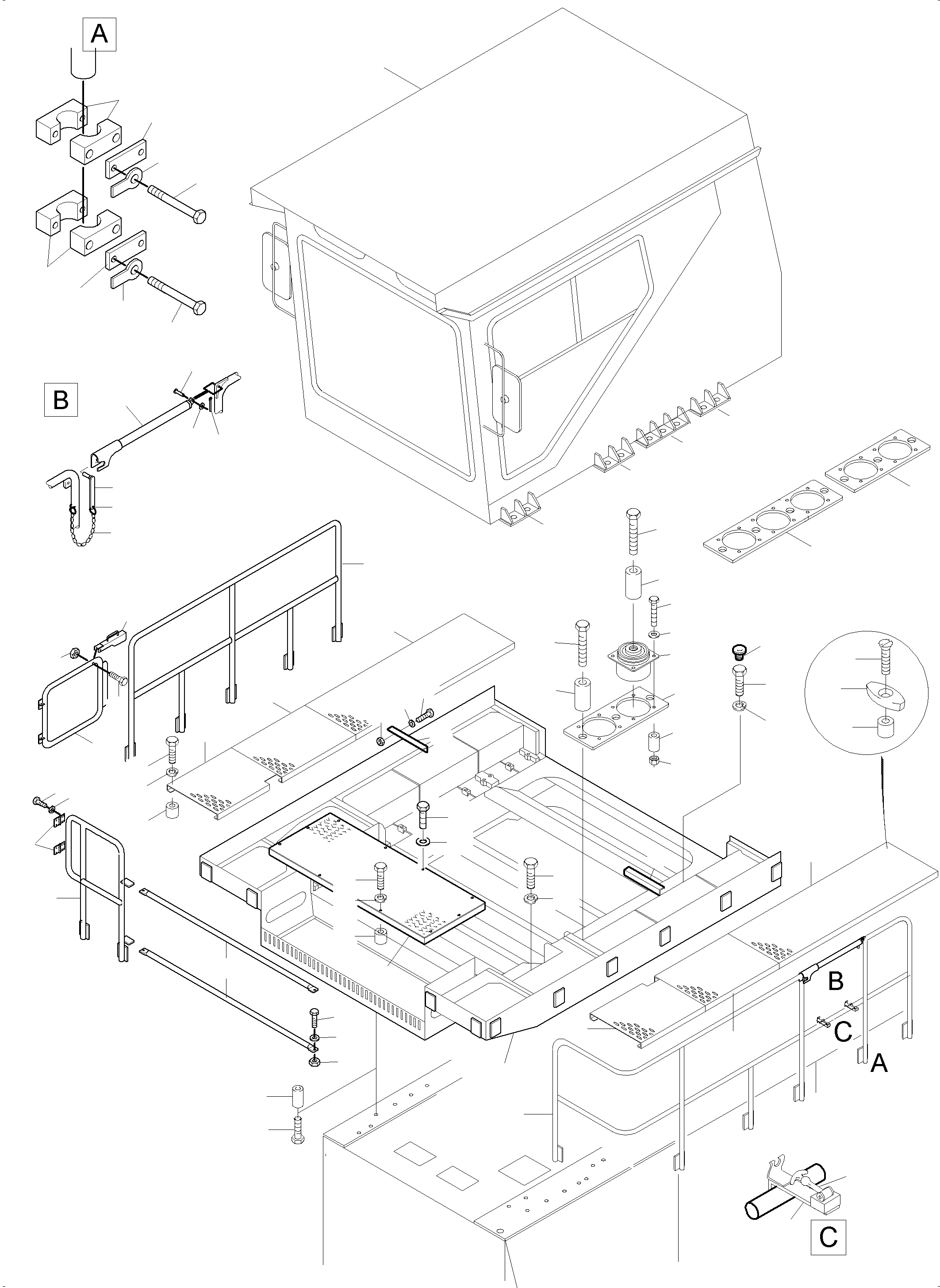Komatsu parts book diagram for PC5500-6E S/N 15124: OPERATORґS CAB ARR.