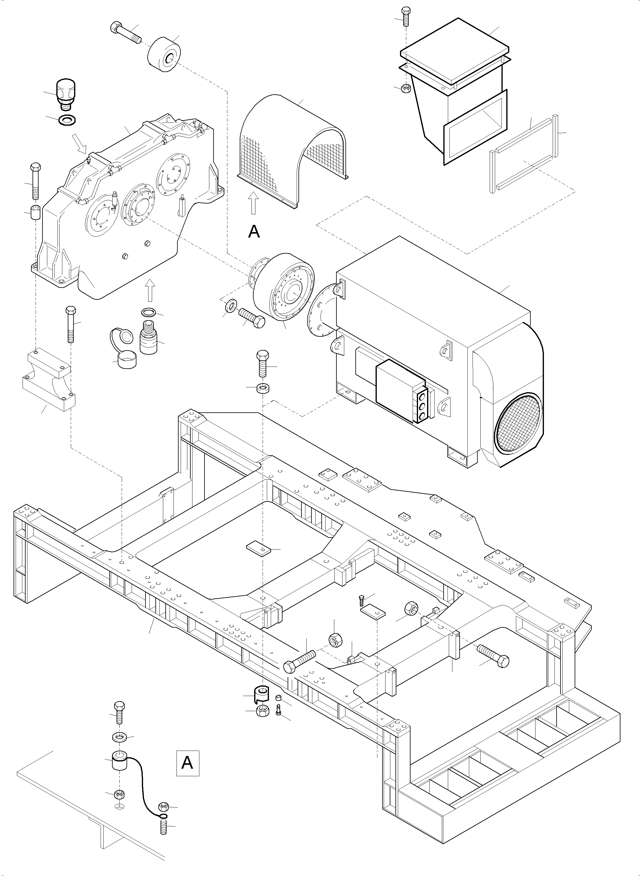 Komatsu parts book diagram for PC5500-6E S/N 15124: ELECTRIC MOTOR ARR. 50HZ