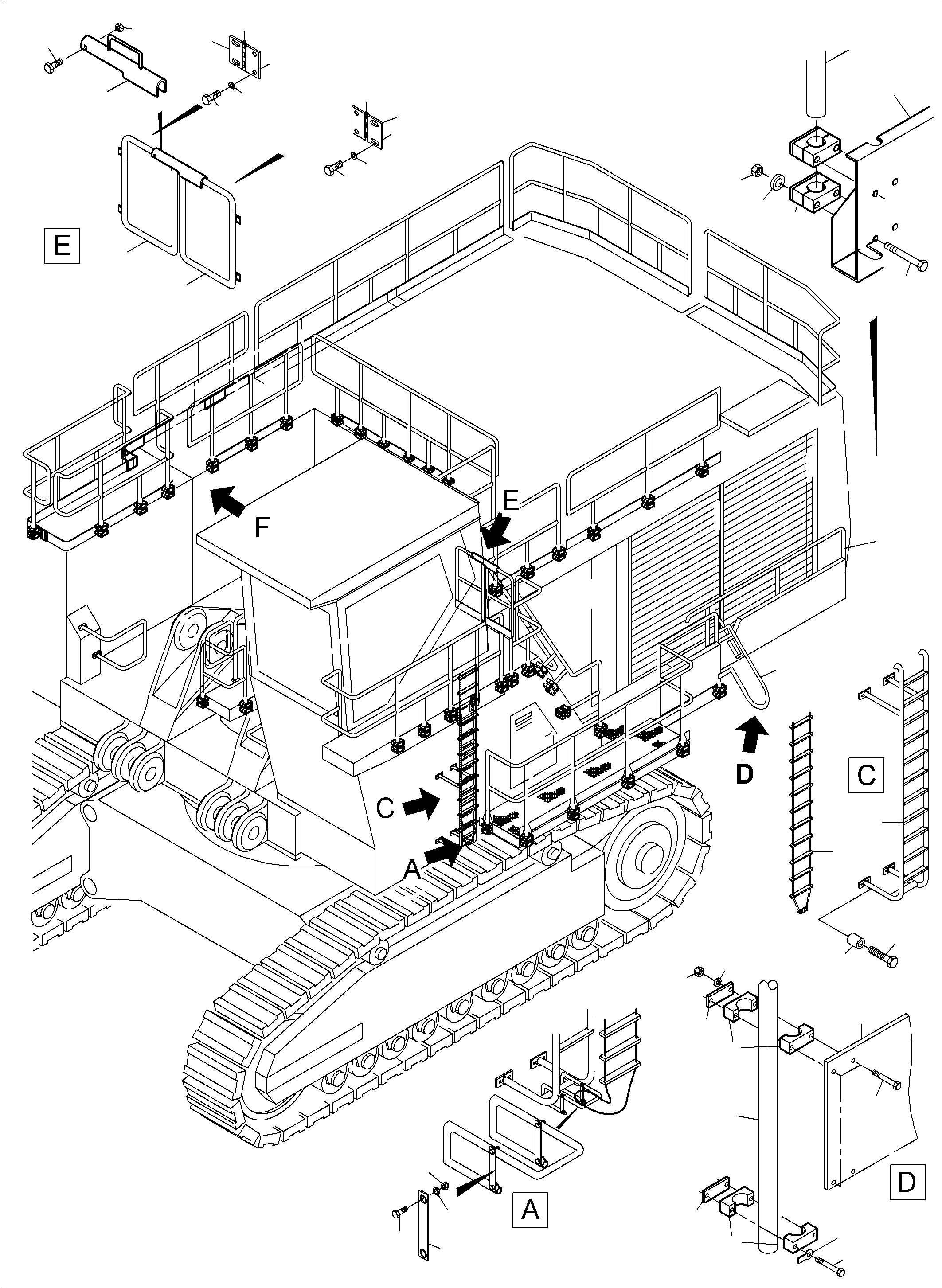 Komatsu parts book diagram for PC5500-6E S/N 15124: RAILS