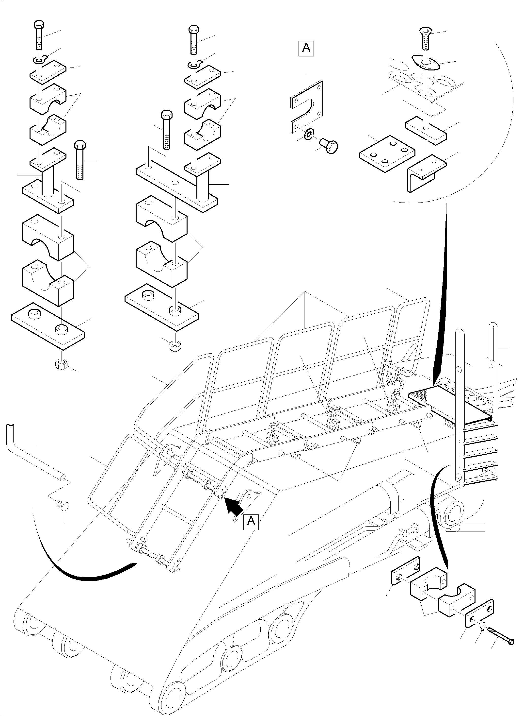 Komatsu parts book diagram for PC5500-6E S/N 15124: BOOM - CATWALK