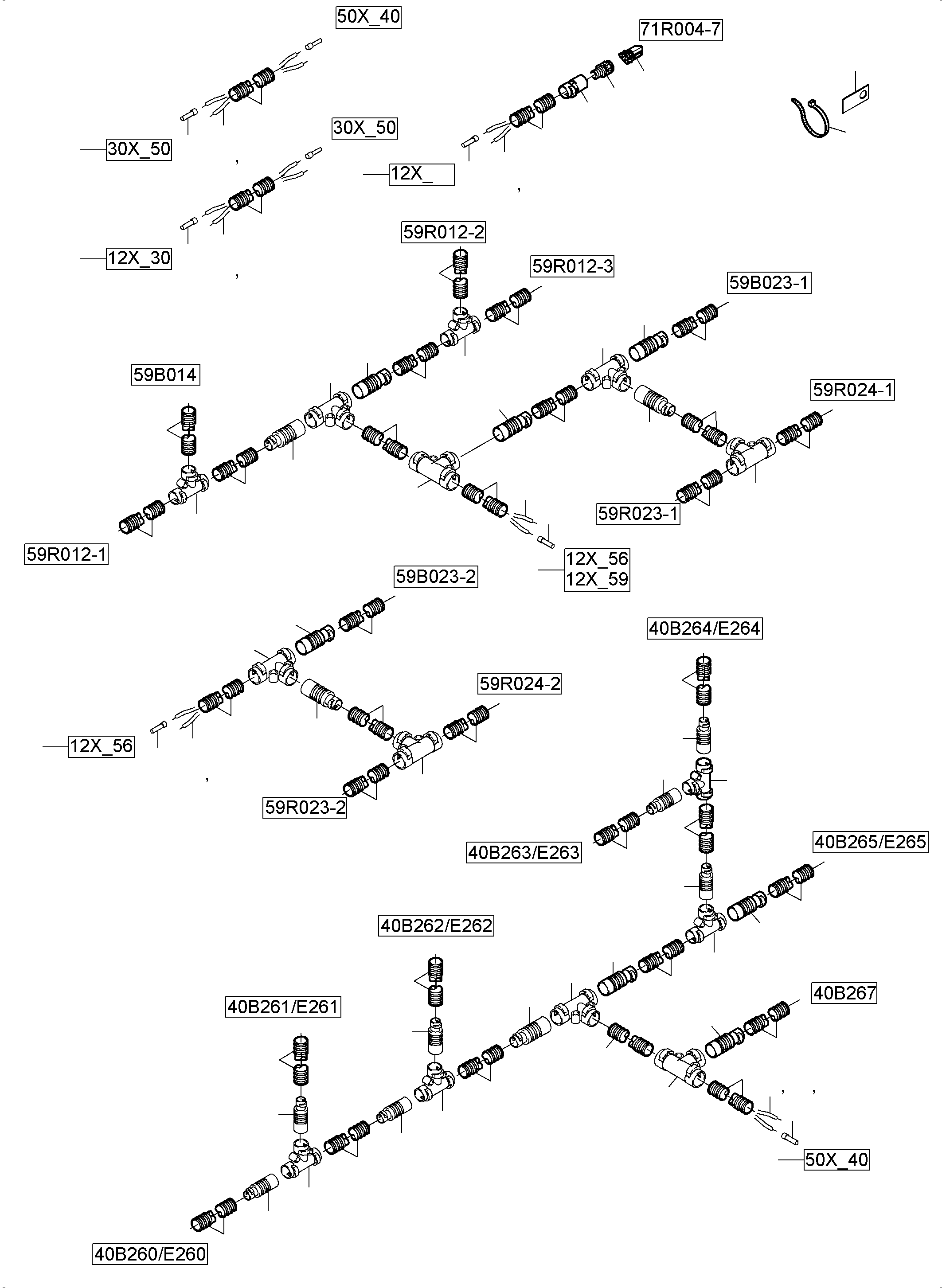 Komatsu parts book diagram for PC5500-6E S/N 15124: CABLES-TEMPERATURE CONDITIONING
