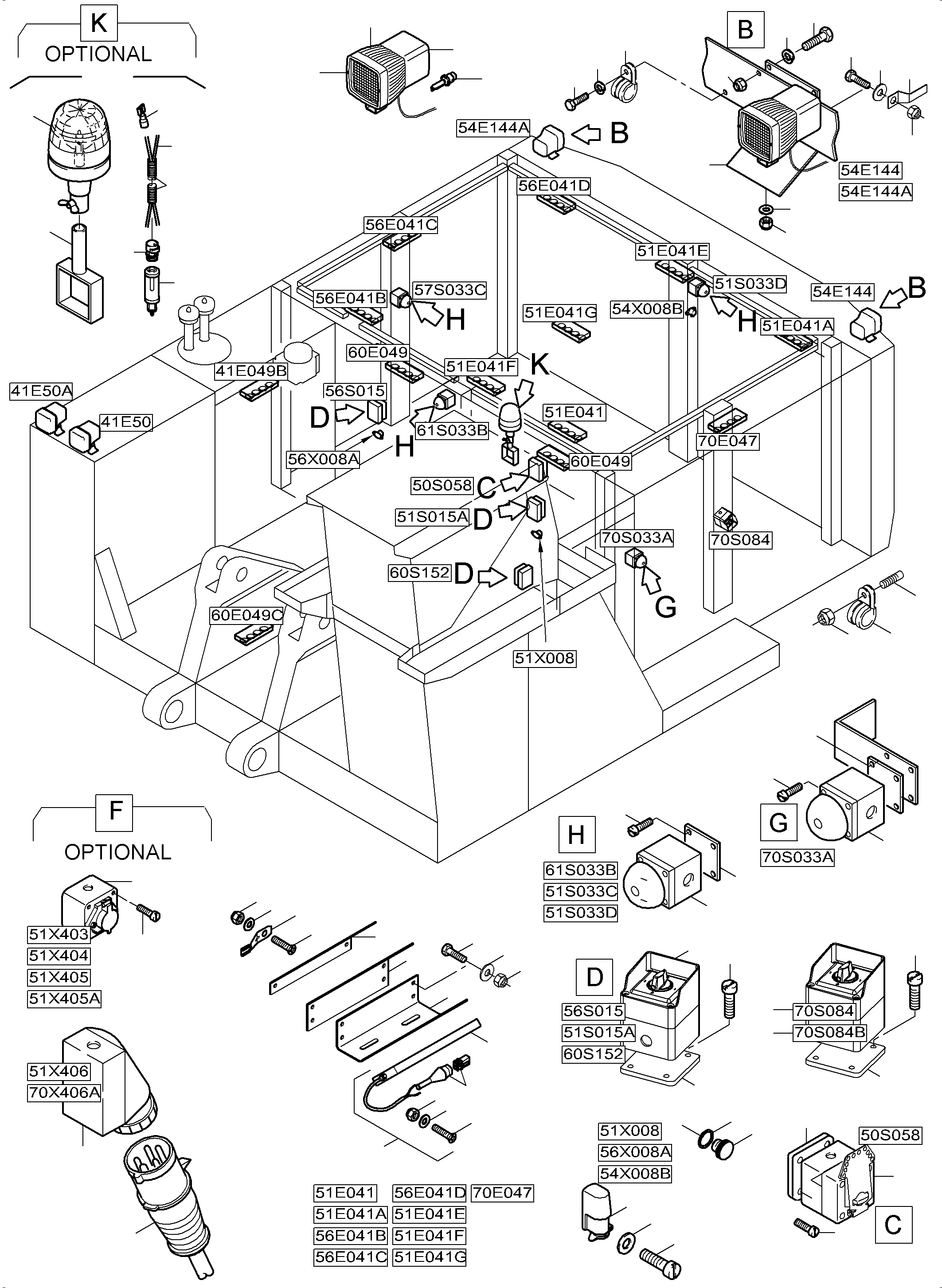 Komatsu parts book diagram for PC5500-6E S/N 15124: MACHINERY HOUSE ELECTRIC - ROOF AND DRIVE FRAME