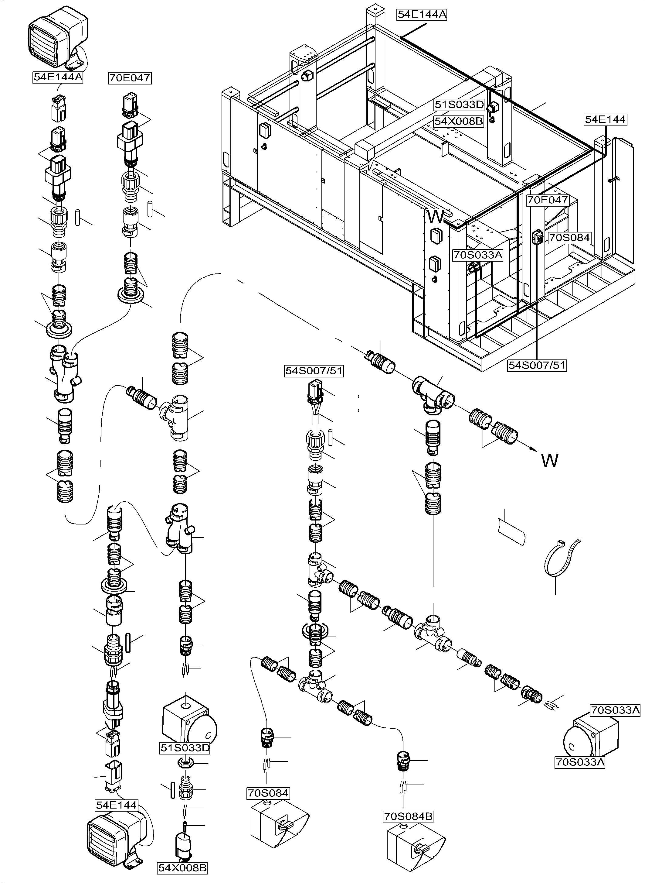 Komatsu parts book diagram for PC5500-6E S/N 15124: MACHINERY HOUSE ELECTRIC - ROOF AND DRIVE FRAME