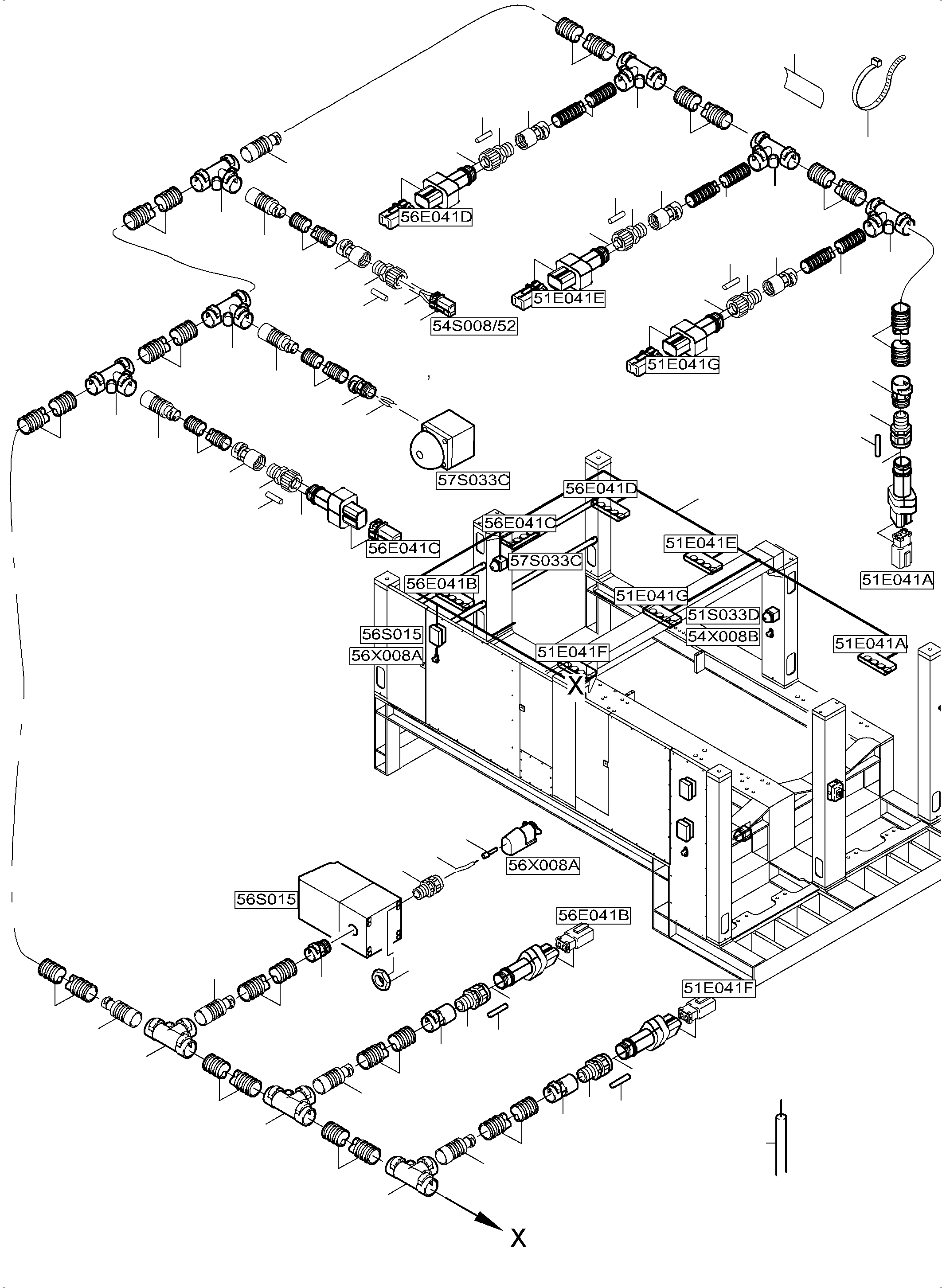 Komatsu parts book diagram for PC5500-6E S/N 15124: MACHINERY HOUSE ELECTRIC - ROOF AND DRIVE FRAME