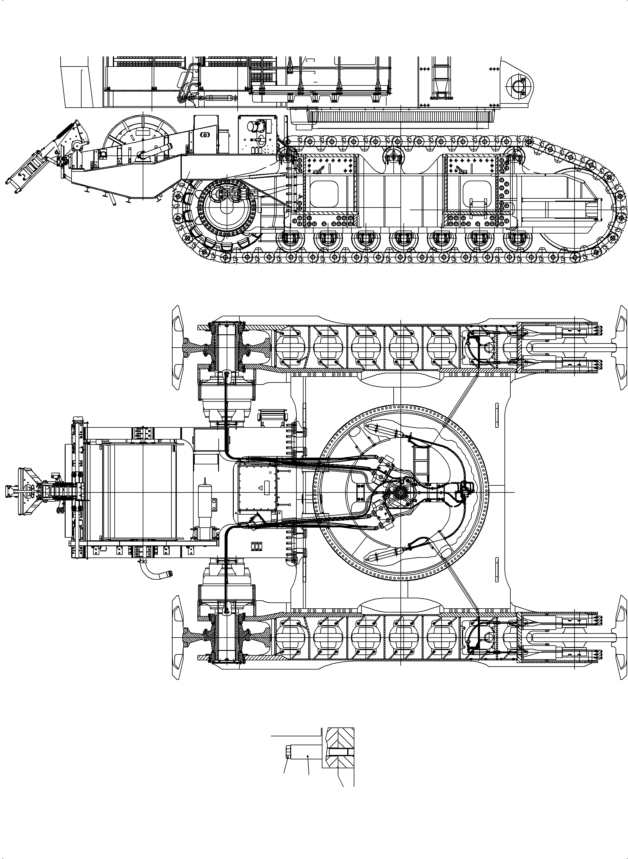 Komatsu parts book diagram for PC5500-6E S/N 15124: CABLE DRUM MOUNTING