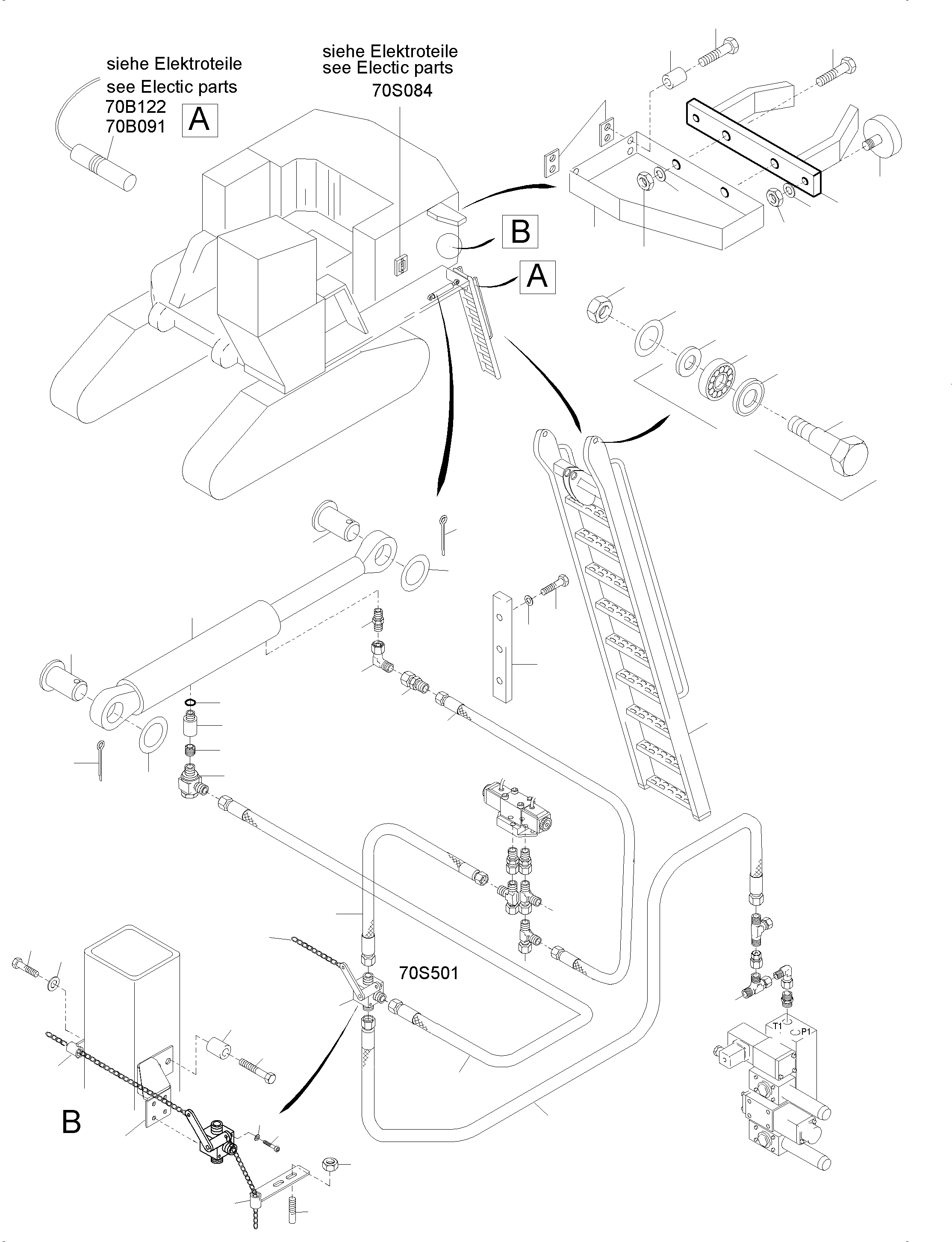 Komatsu parts book diagram for PC5500-6E S/N 15124: LADDER HYDRAULIC