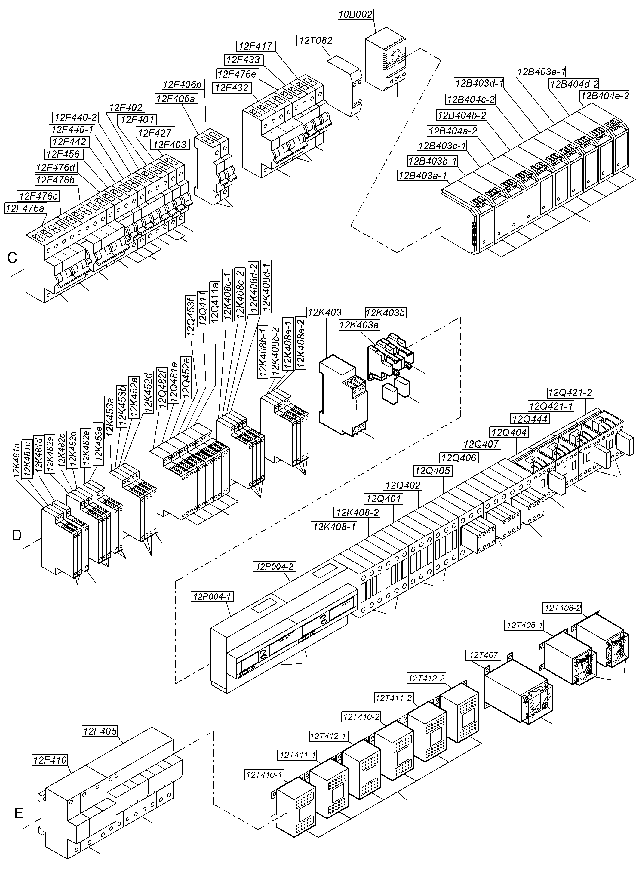 Komatsu parts book diagram for PC5500-6E S/N 15124: MOUNTING PLATE-CAB SUPPORT-LOCATION 12
