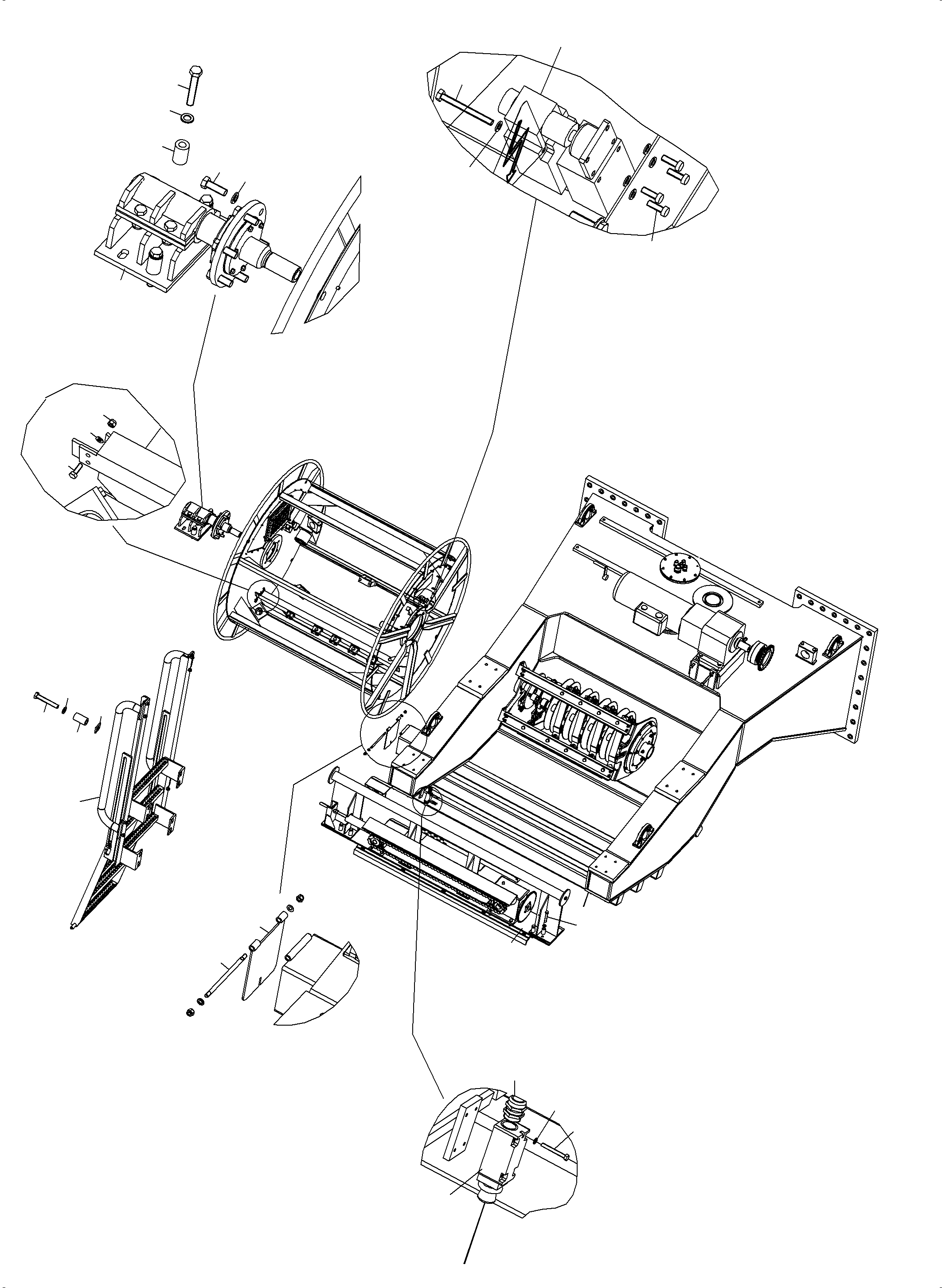 Komatsu parts book diagram for PC5500-6E S/N 15124: CABLE DRUM