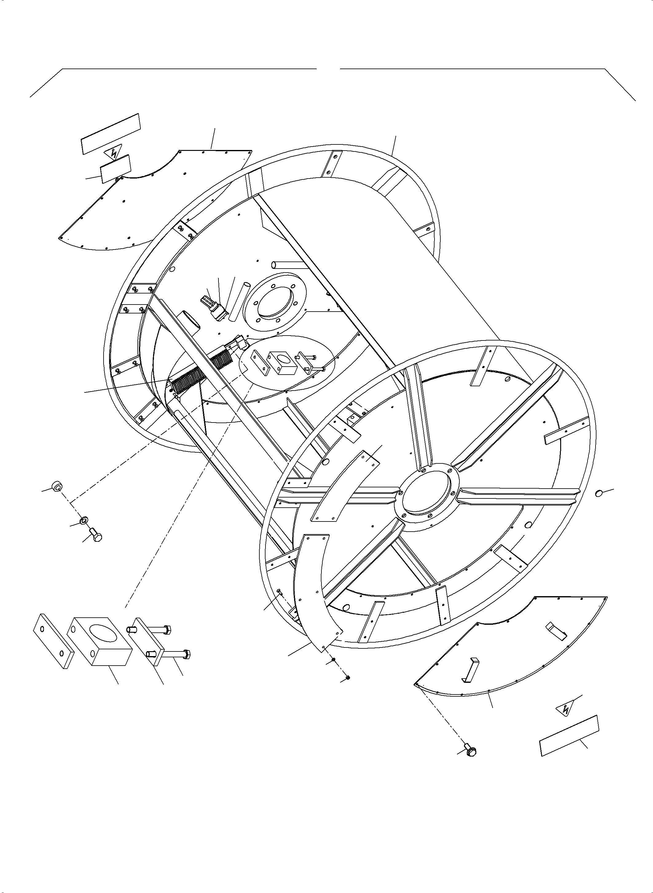 Komatsu parts book diagram for PC5500-6E S/N 15124: DRUM SHEET CASING