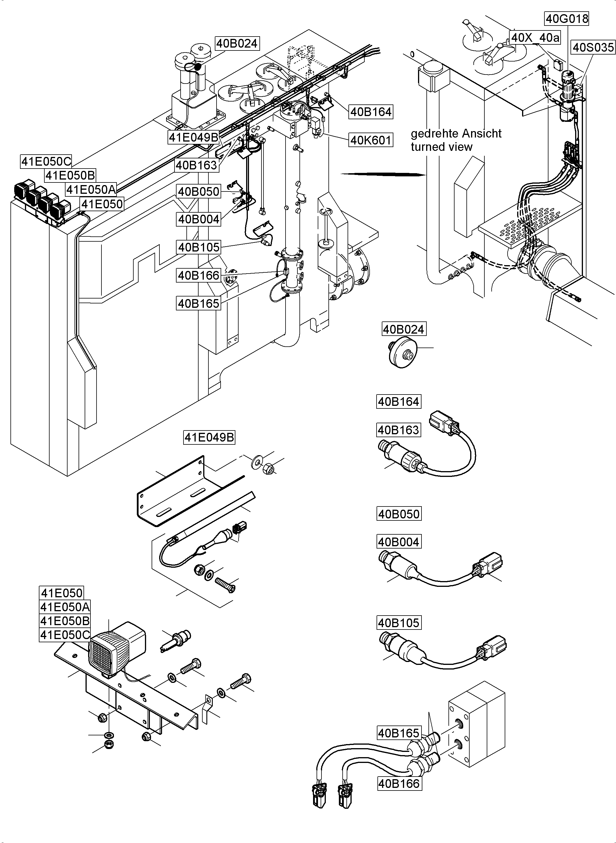 Komatsu parts book diagram for PC5500-6E S/N 15124: OIL TANK, OIL COOLER AND TRANSFUSING PUMP - ELECTRIC PARTS
