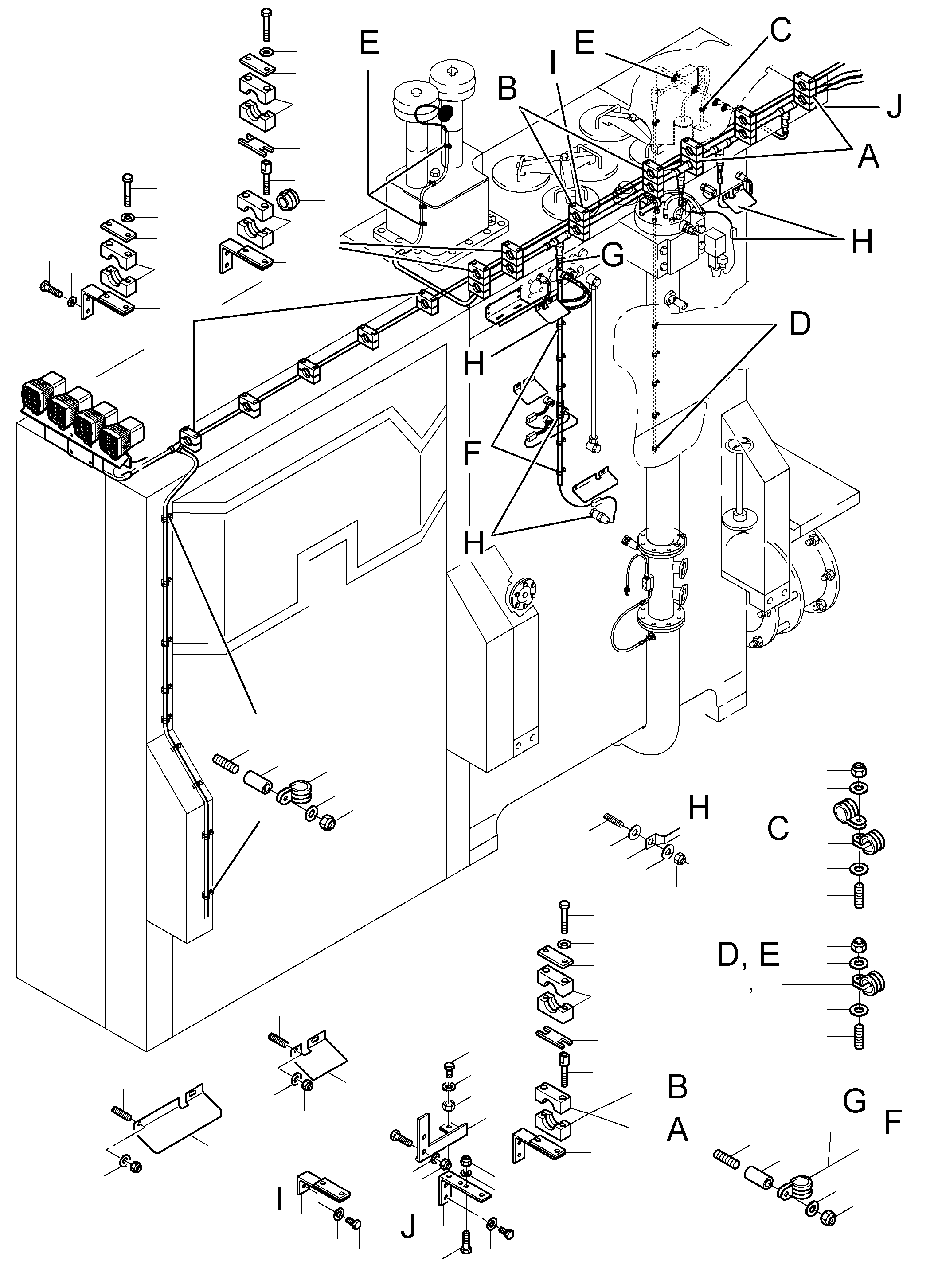 Komatsu parts book diagram for PC5500-6E S/N 15124: OIL TANK, OIL COOLER AND TRANSFUSING PUMP - ELECTRIC PARTS