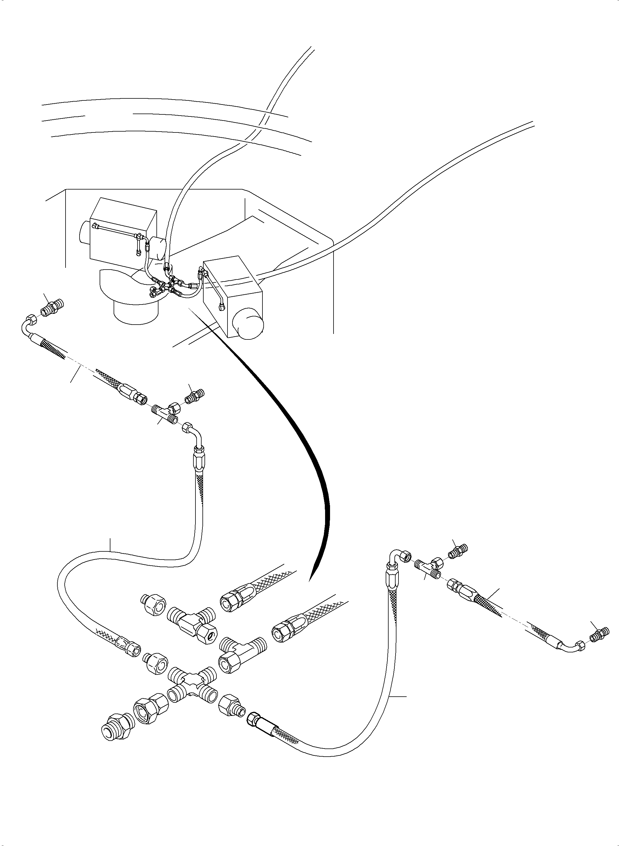Komatsu parts book diagram for PC5500-6E S/N 15124: DRIVE MOTOR - LEAKAGELINES